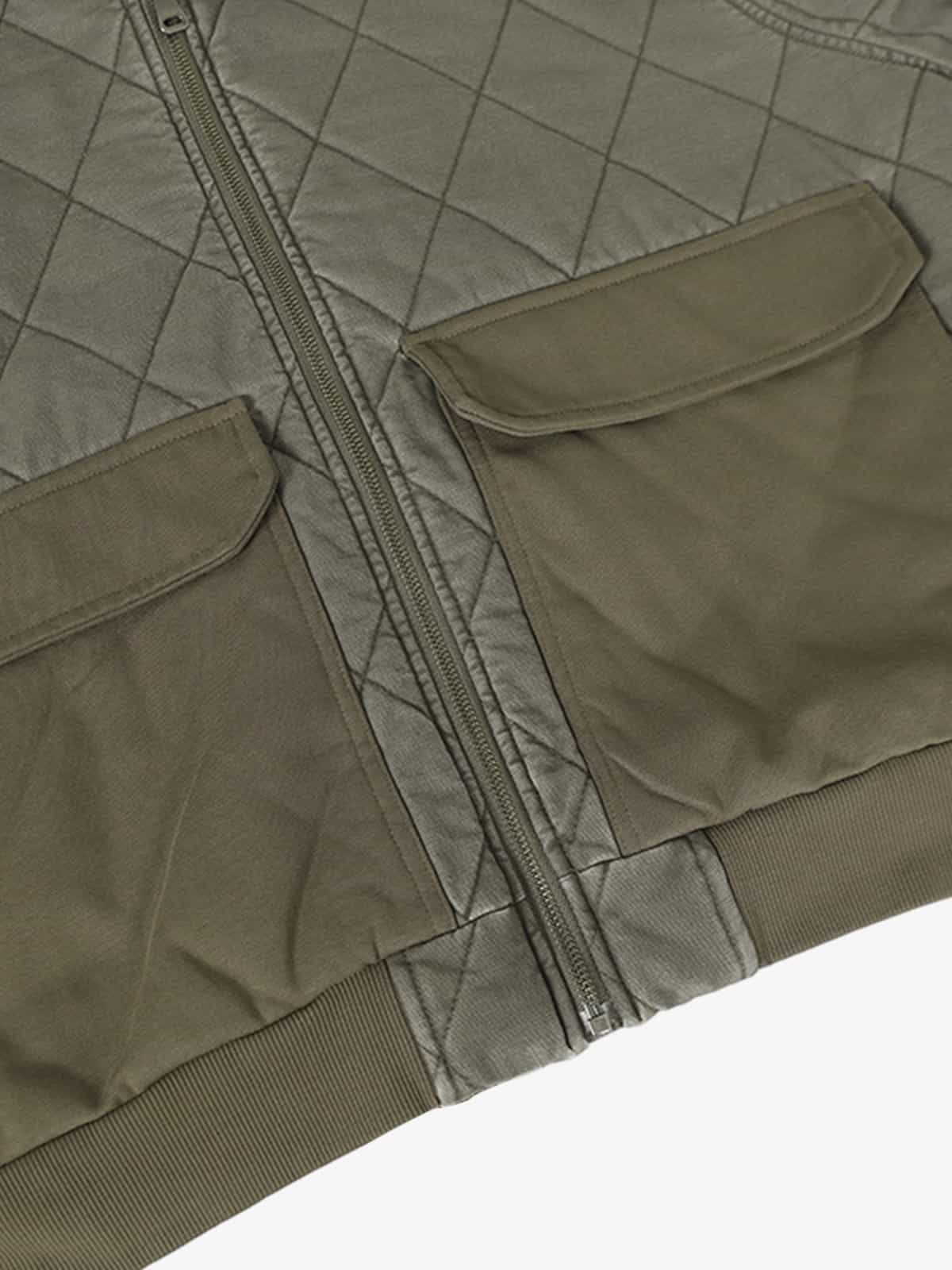 Retro Quilted Patchwork Hooded Cargo Jacket - Image 15