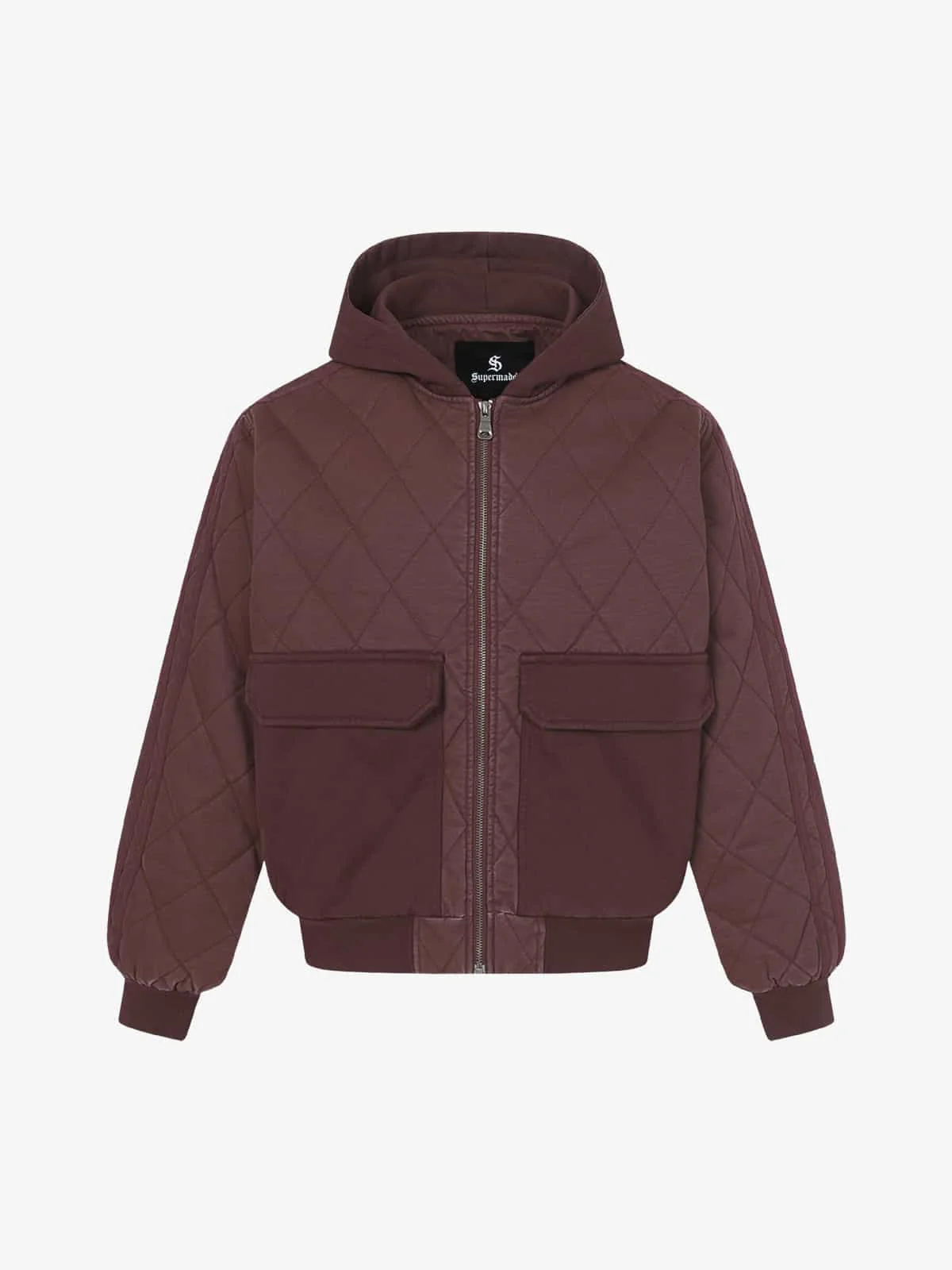 Retro Quilted Patchwork Hooded Cargo Jacket - Image 2