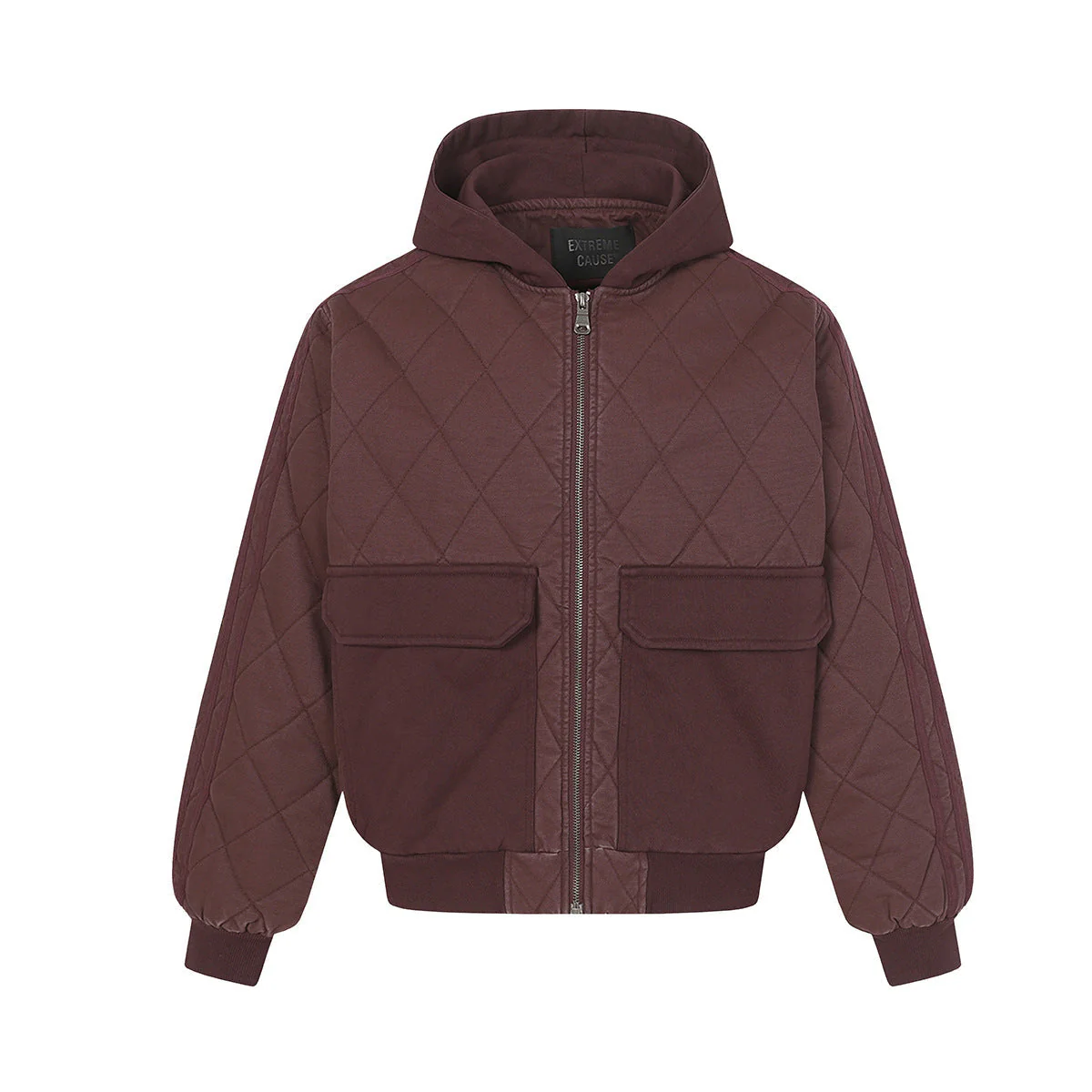 Retro Quilted Patchwork Hooded Cargo Jacket - Image 6