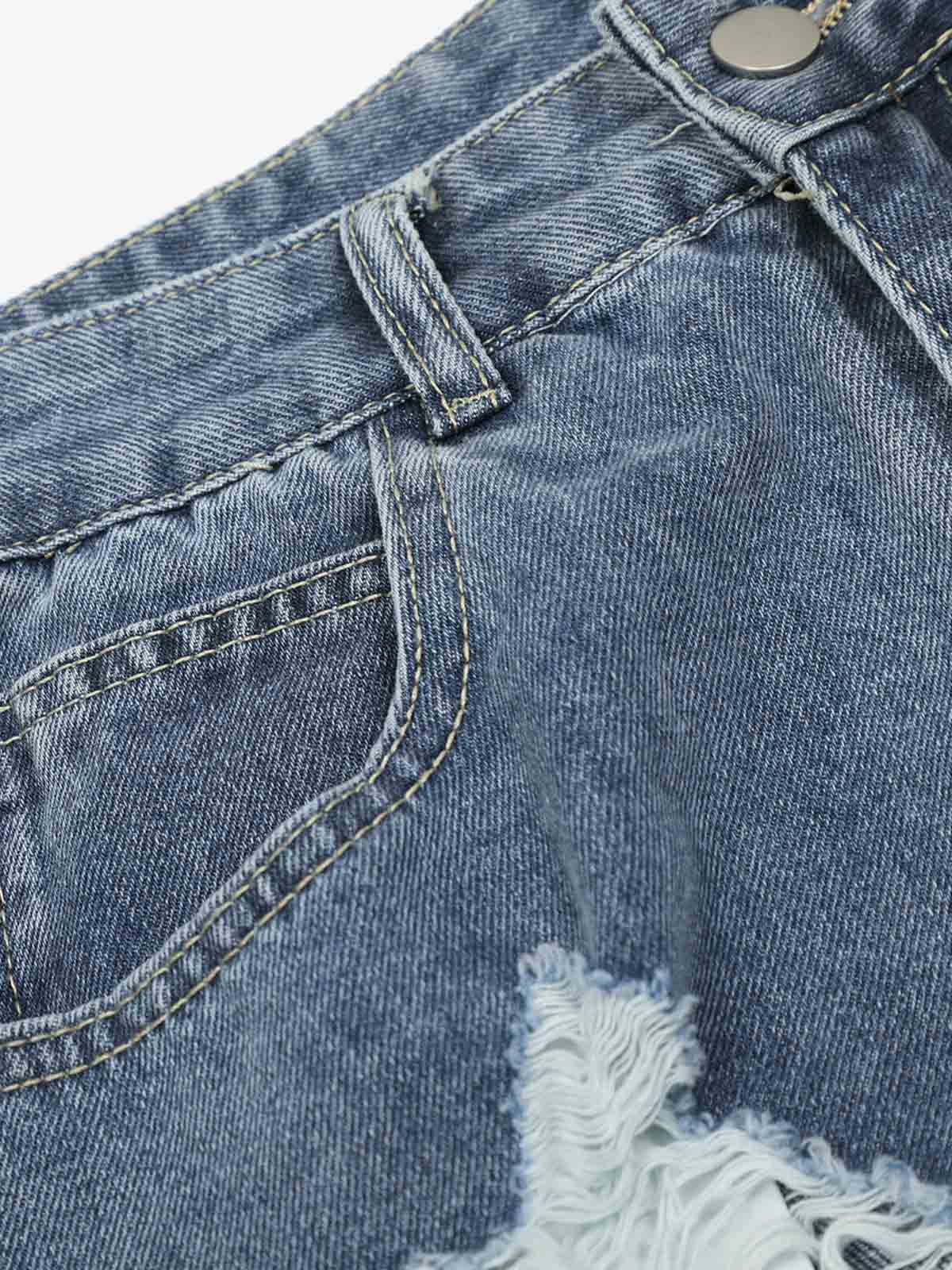 Retro Ripped Cargo Jeans - Image 6