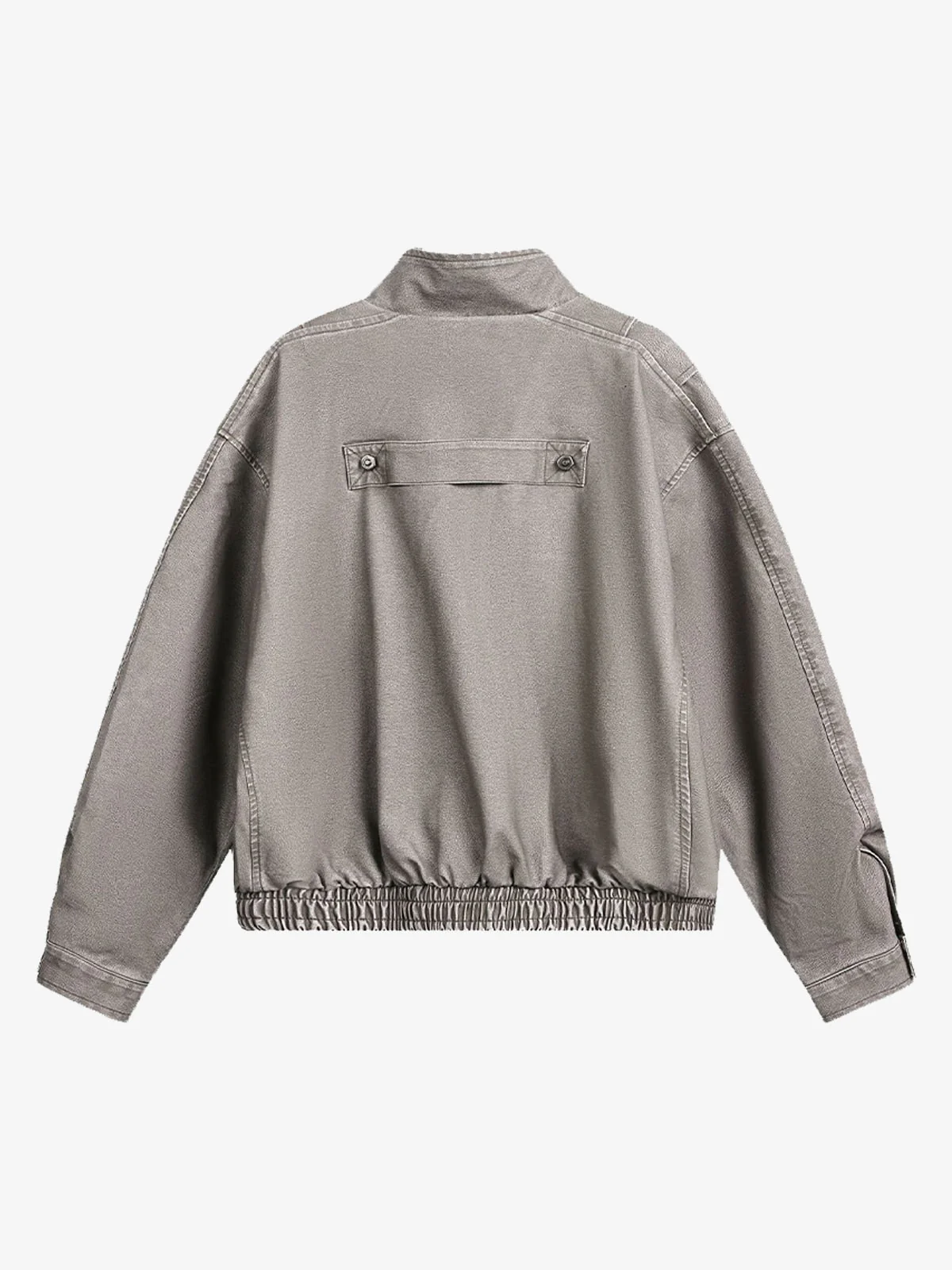 Retro Stand Collar PU Leather Bomber Jacket - Image 8