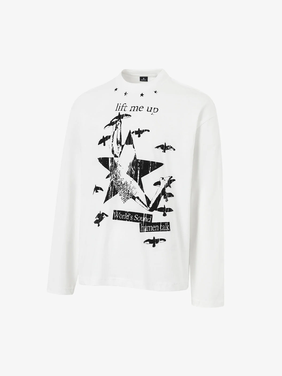 Retro Star Print Long-Sleeved T-Shirt - Image 9