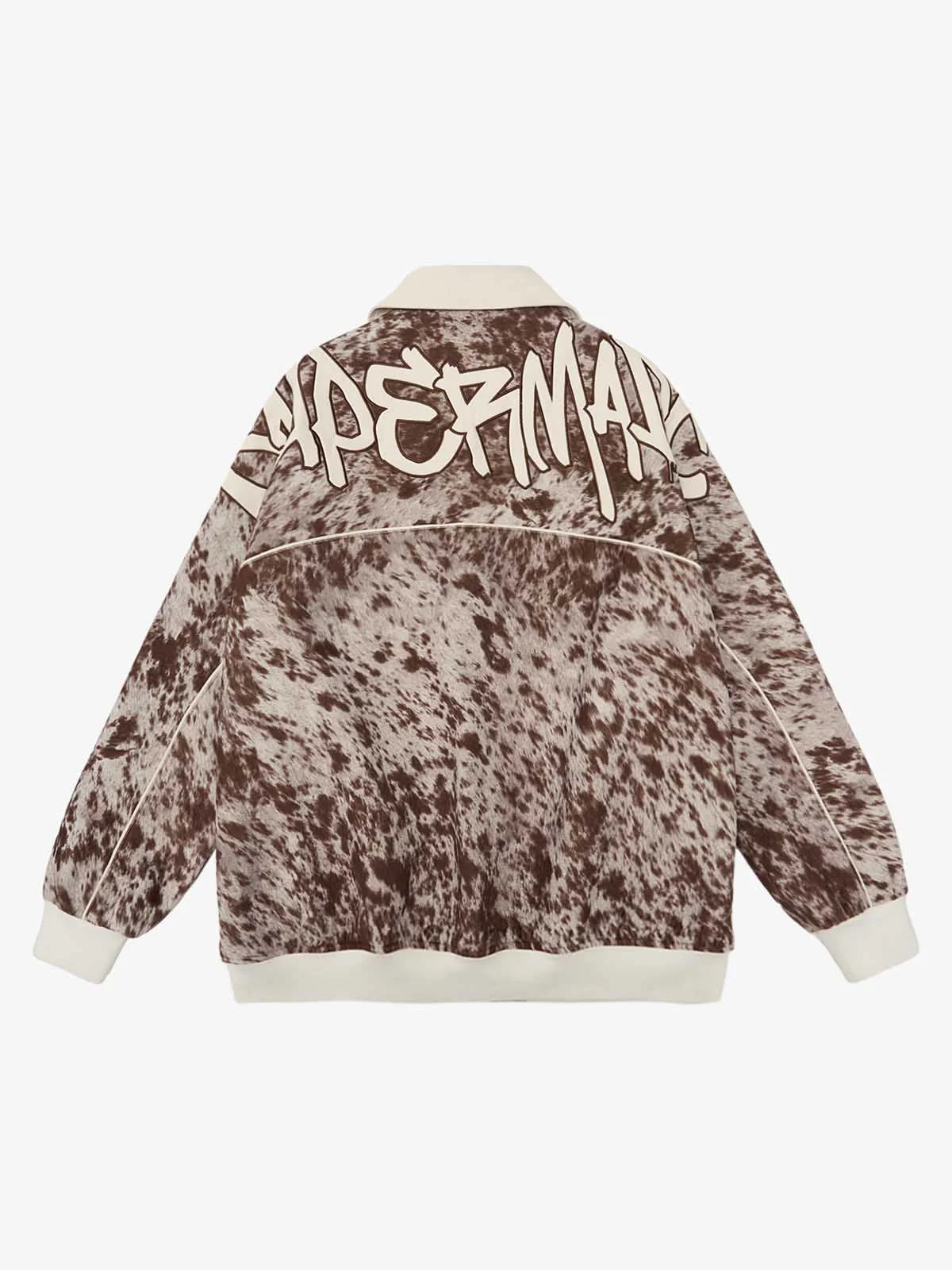 Retro Statement Snow Leopard Fleece Jacket - Image 9
