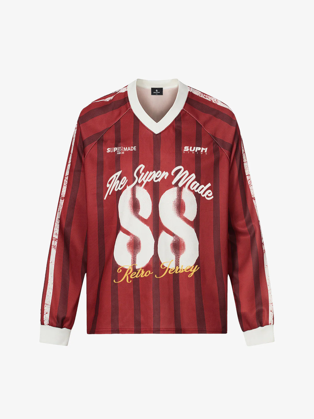 Retro Striped 88 Print Graphic Jersey Long-Sleeved T-Shirt - Image 2