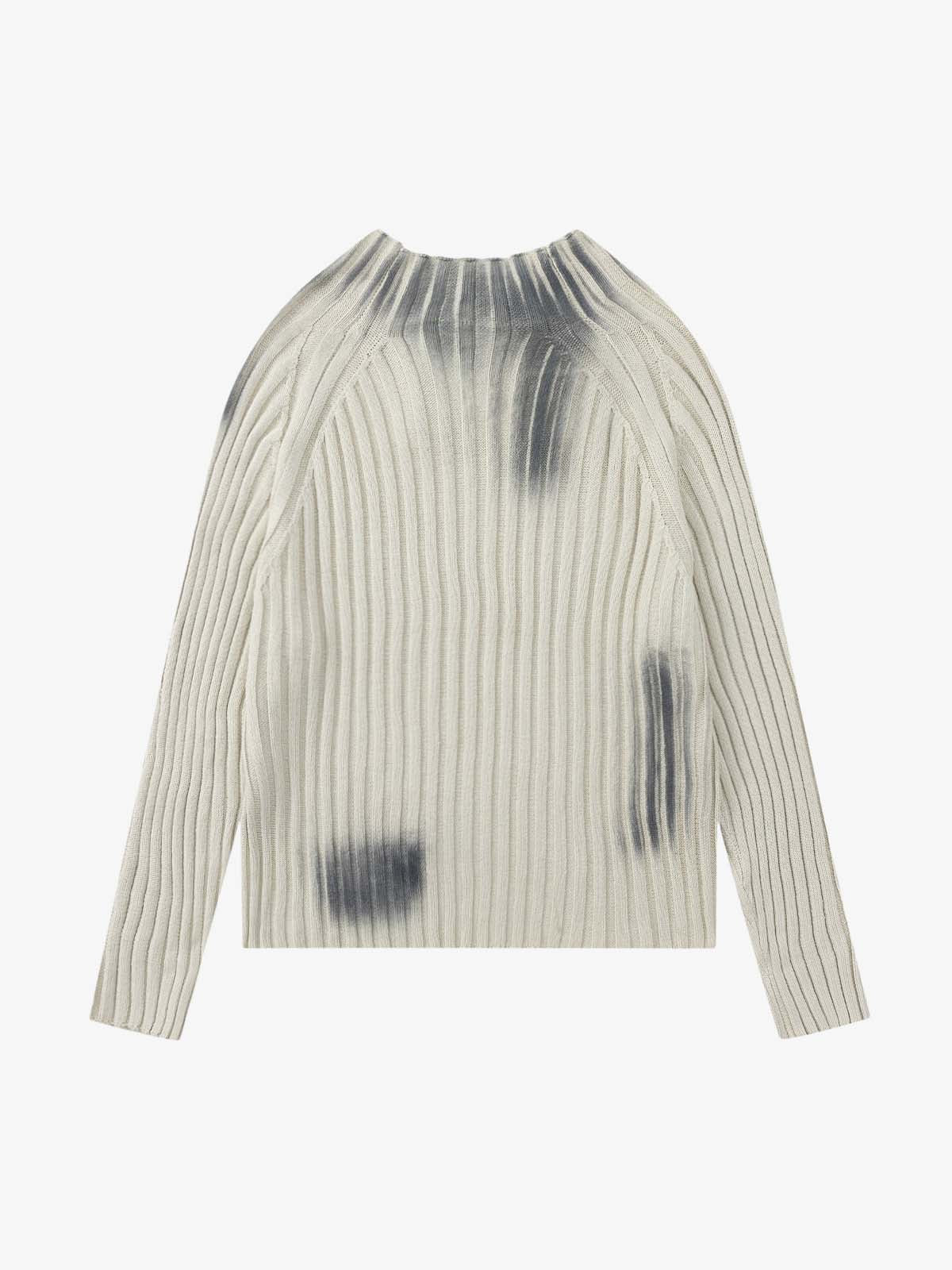 Retro Striped Spray Color Sweater - Image 2