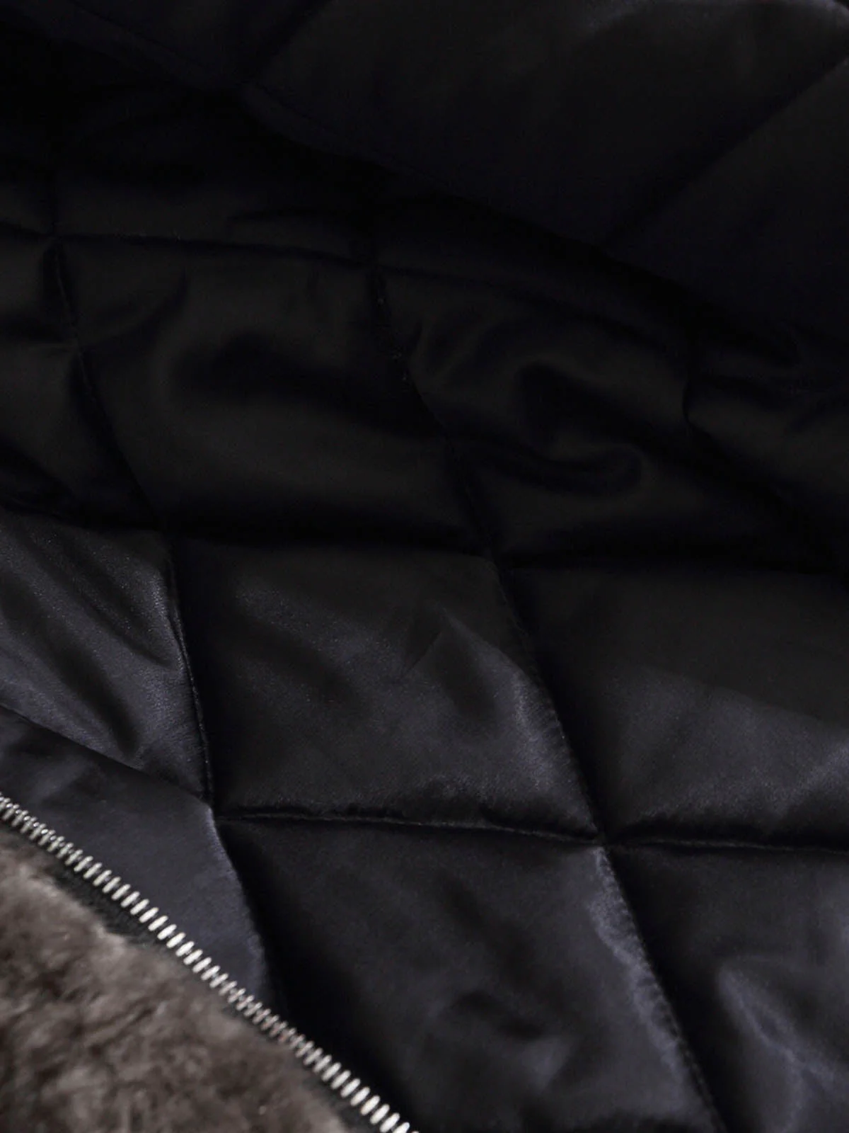 Retro Suede Texture Shearling Collar Fleece Bomber Jacket - Image 16