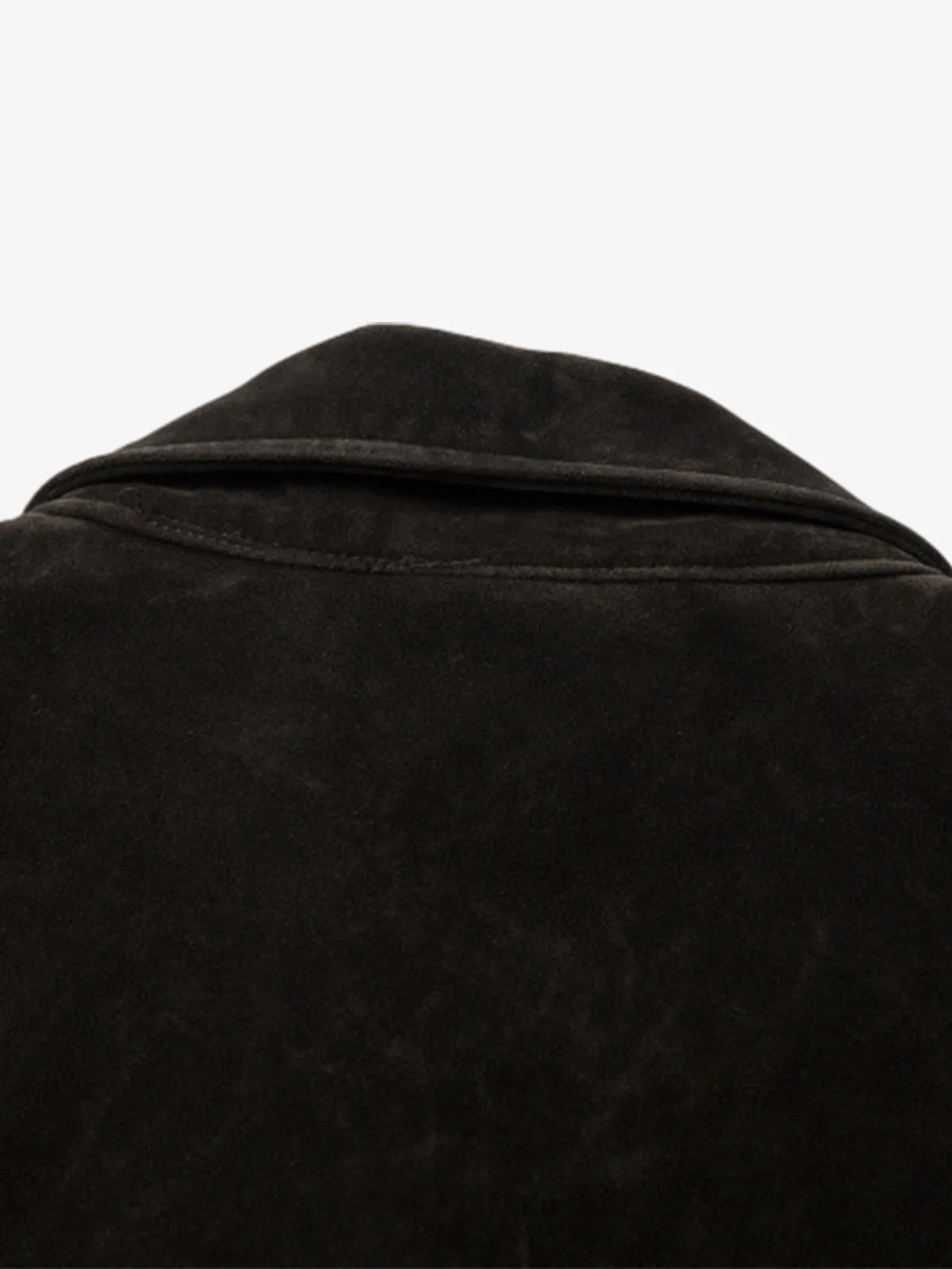 Retro Unique Metal Button Suede Lapel Bomber Jacket - Image 12
