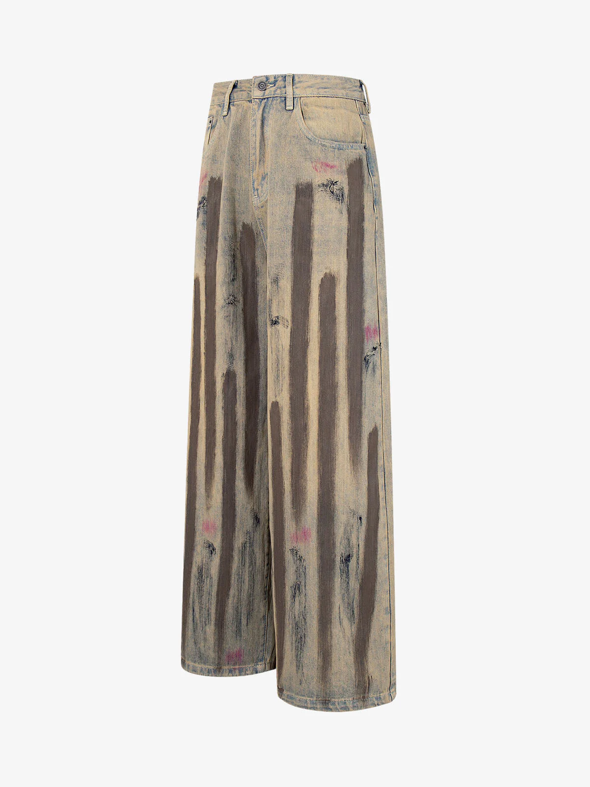 Retro Washed Brushstroke Baggy Jeans - Image 9