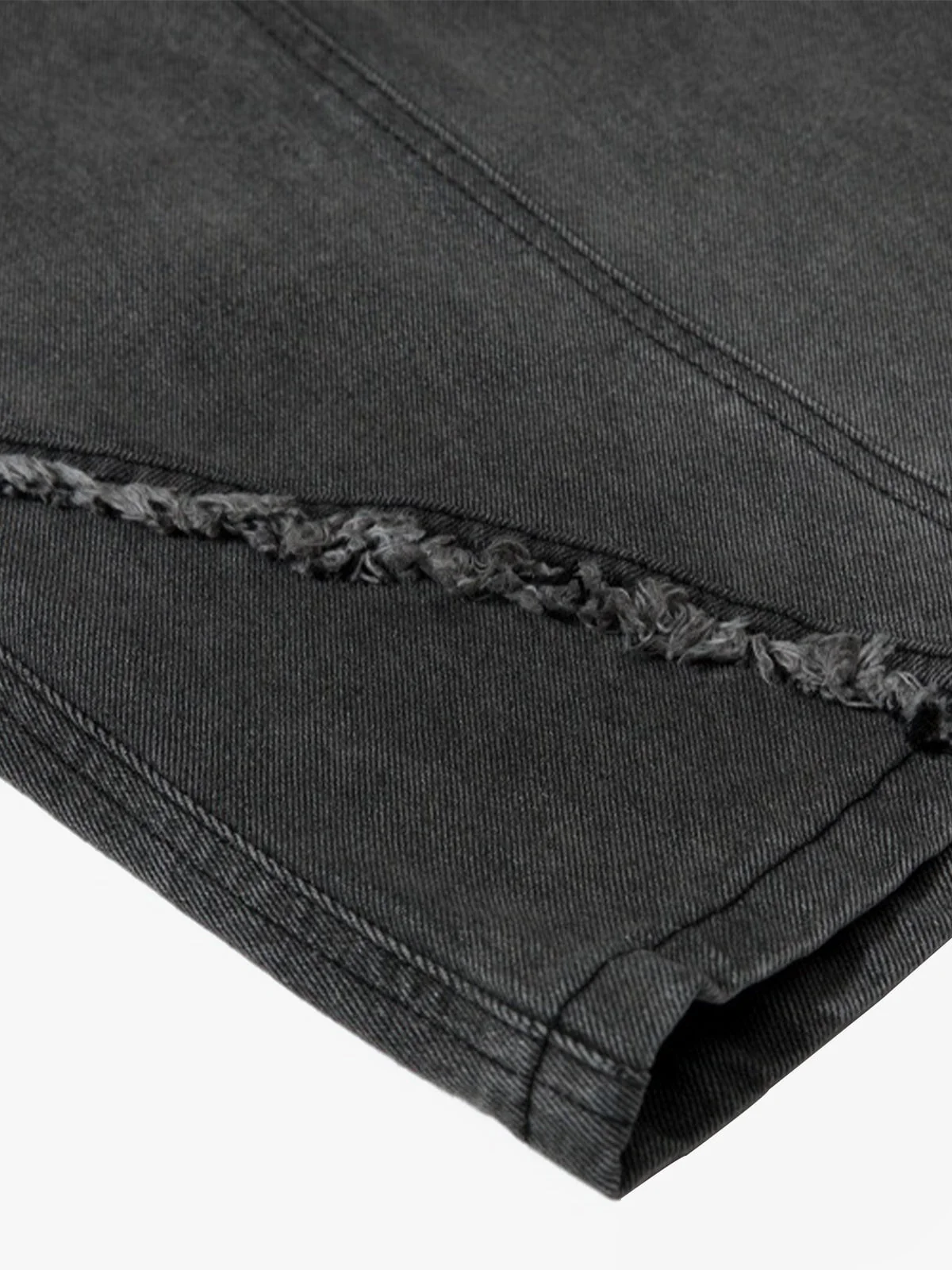 Retro Washed Distressed Deconstructed Patchwork Barrel Jeans - Image 10