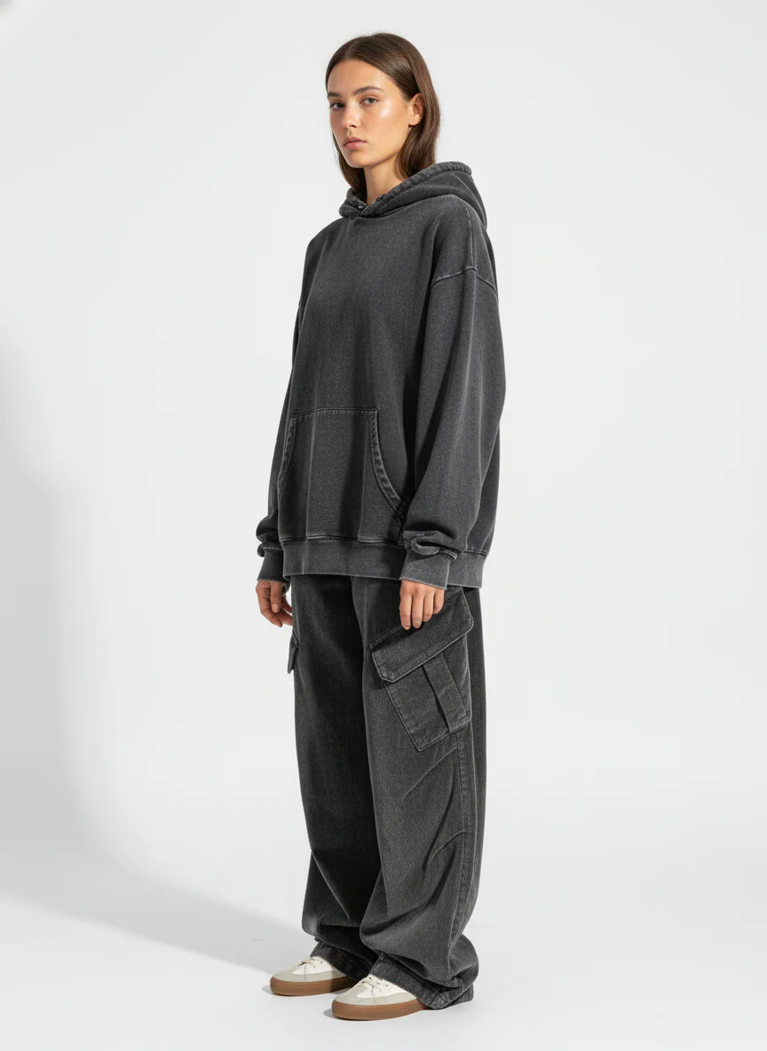 Retro Washed Distressed Deconstructed Patchwork Barrel Jeans - Image 3