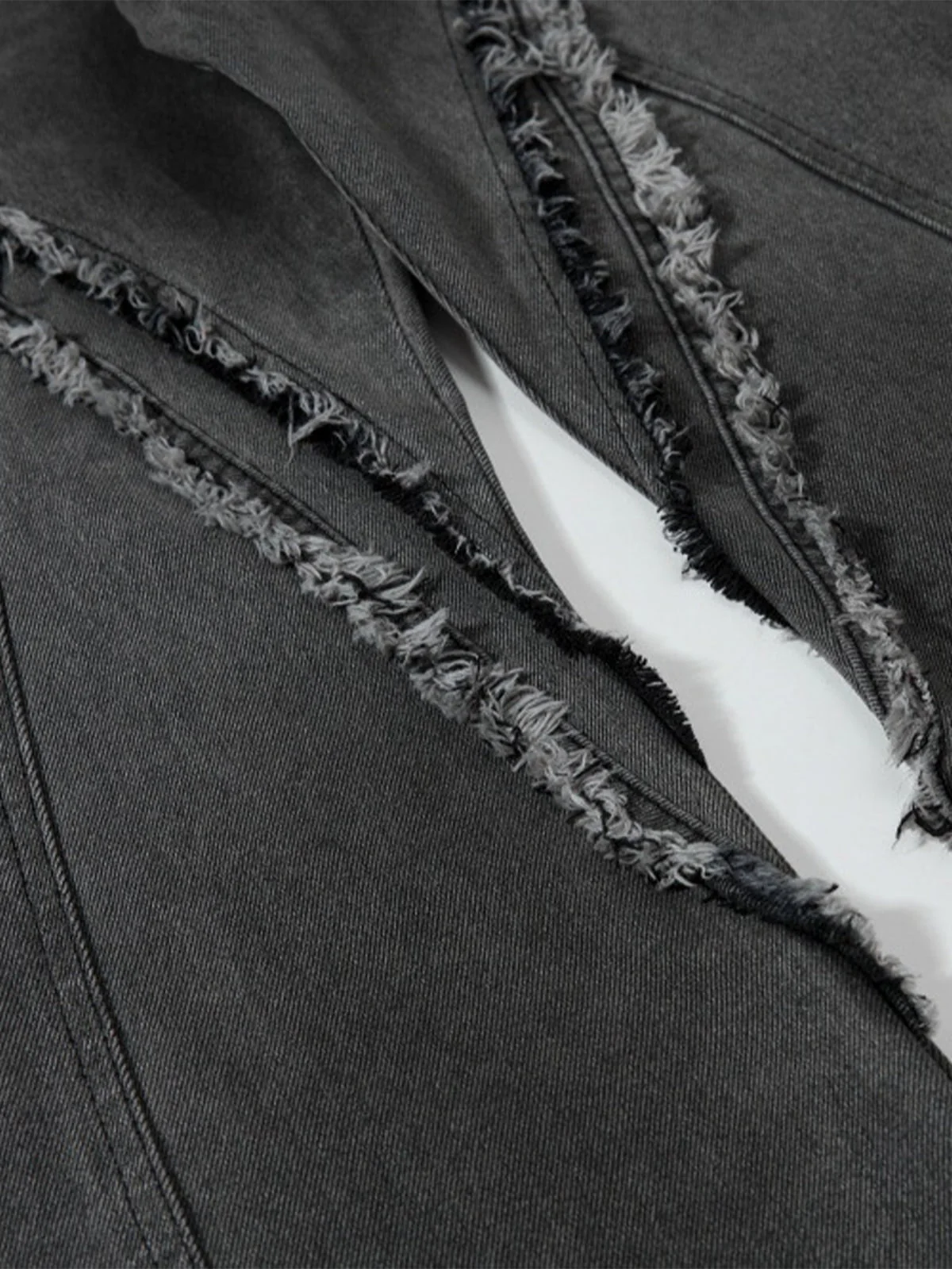 Retro Washed Distressed Deconstructed Patchwork Barrel Jeans - Image 9