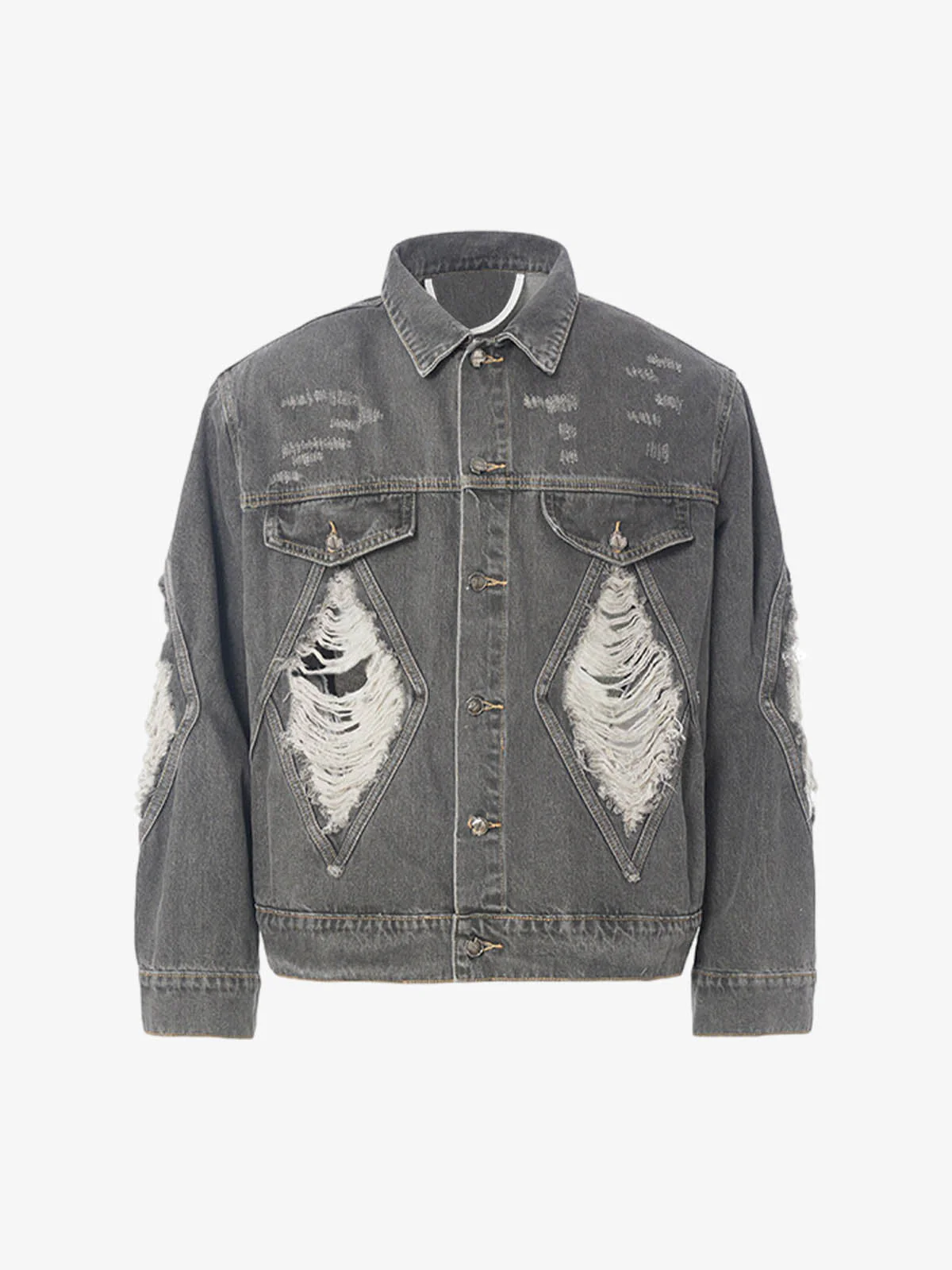 Retro Washed Distressed Denim Jacket - Image 2