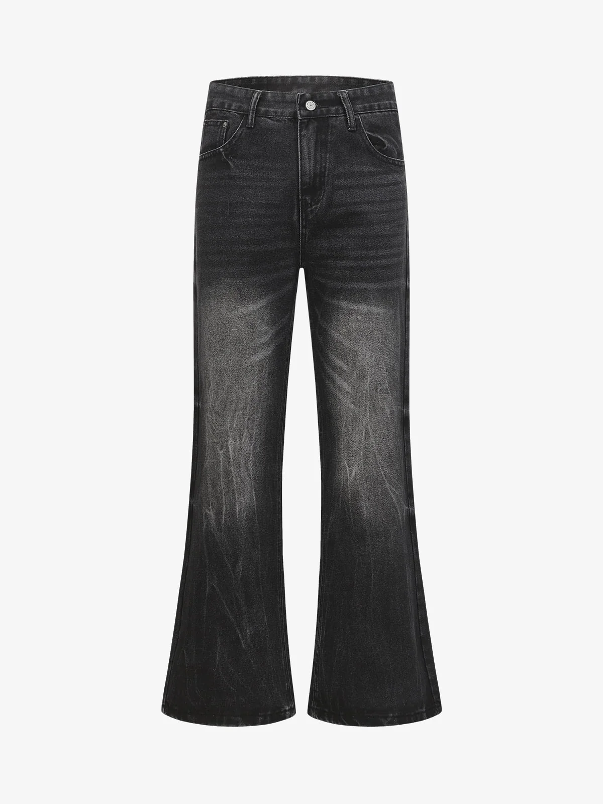 Retro Washed Faded Flared Jeans