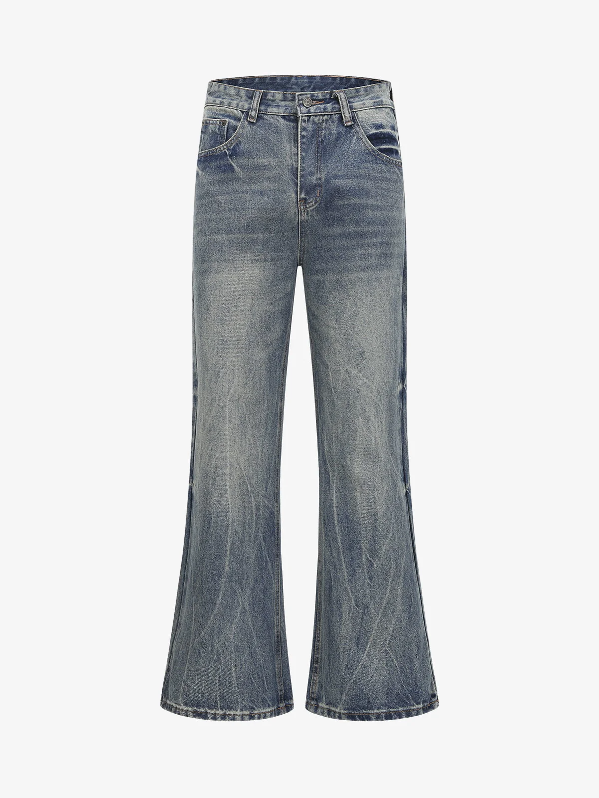 Retro Washed Faded Flared Jeans - Image 2