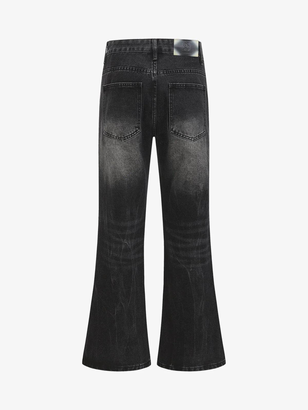 Retro Washed Faded Flared Jeans - Image 3