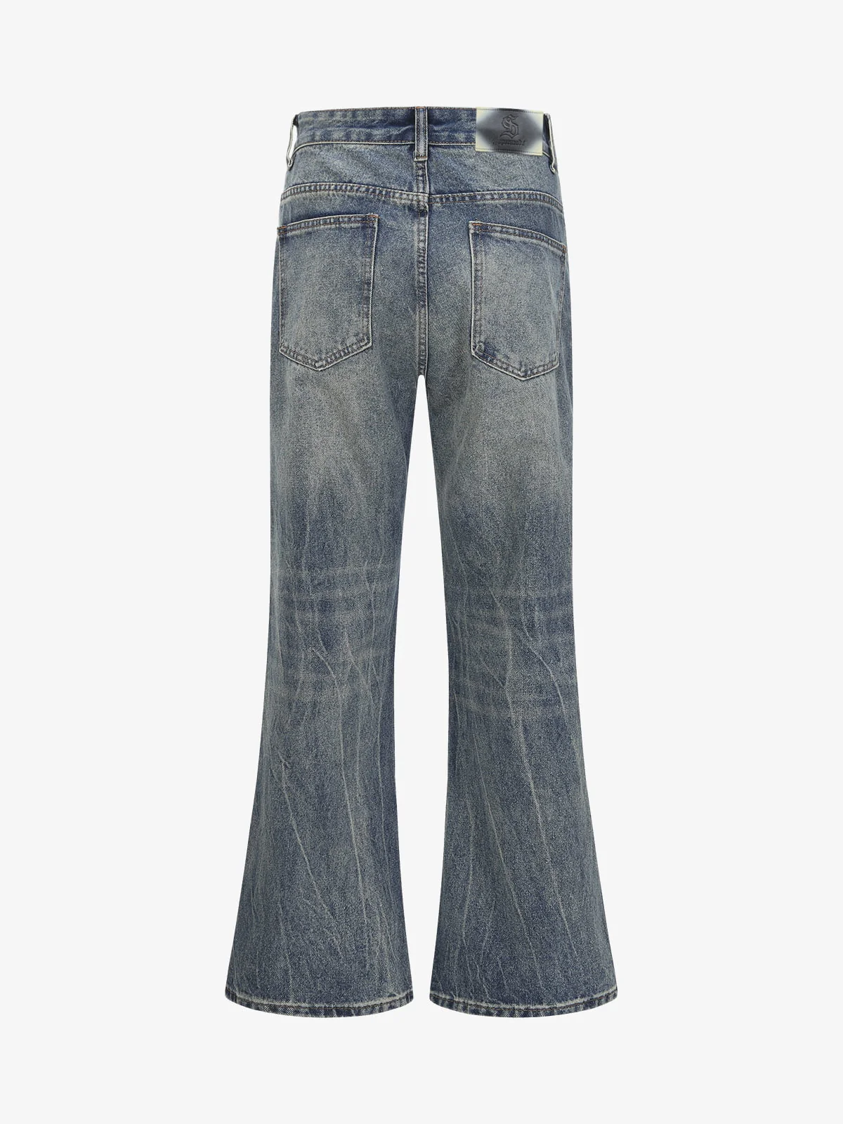 Retro Washed Faded Flared Jeans - Image 4