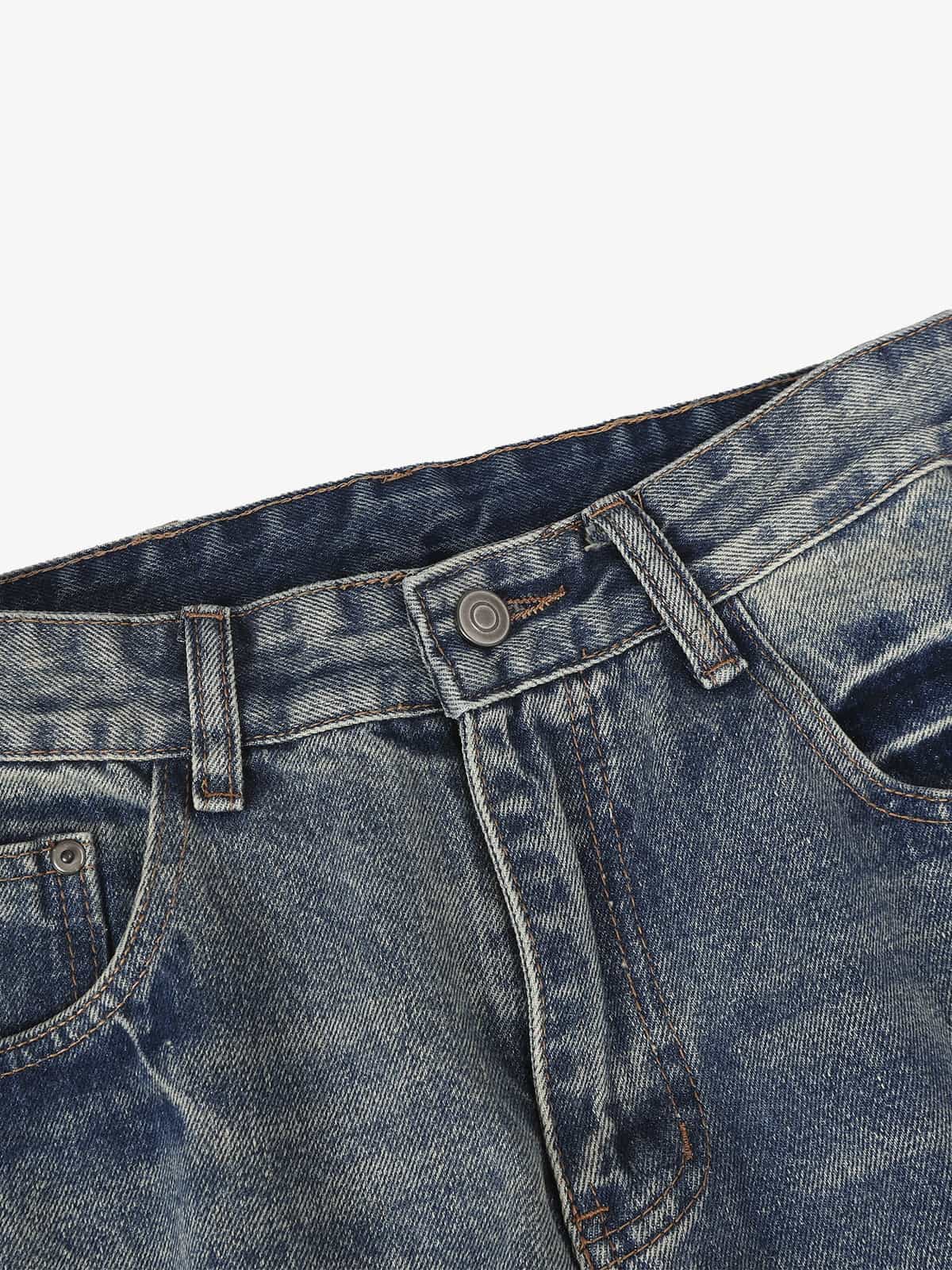 Retro Washed Faded Flared Jeans - Image 5