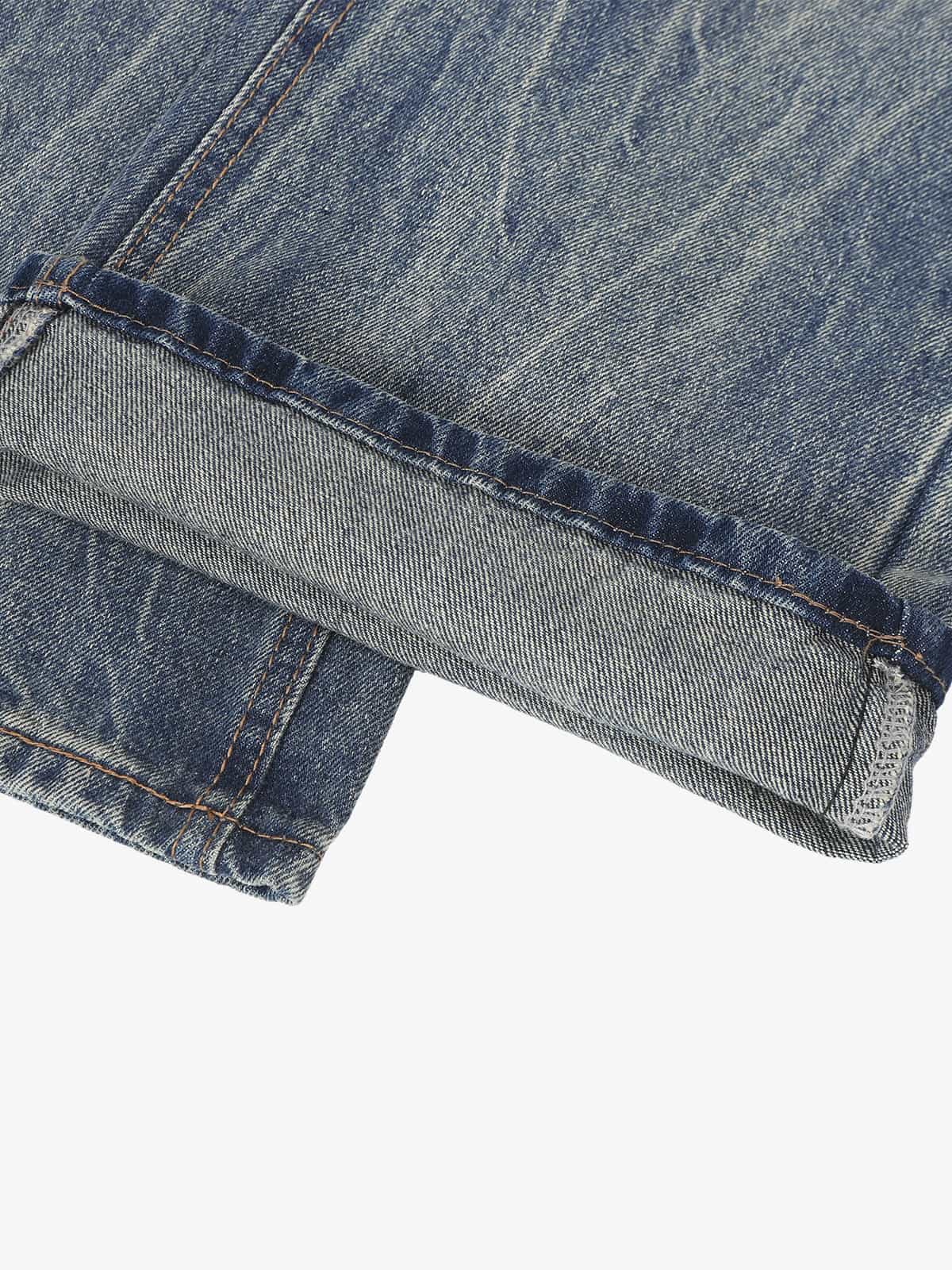 Retro Washed Faded Flared Jeans - Image 7