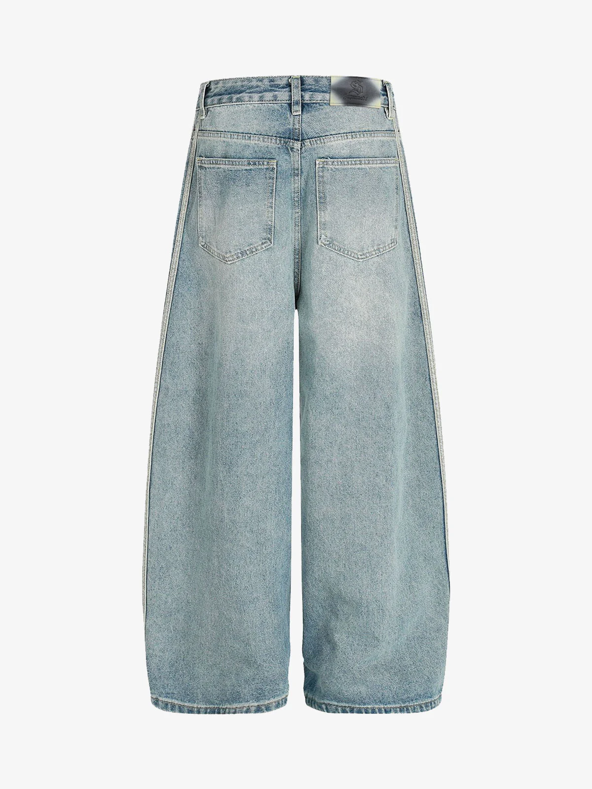 Retro Washed Side Striped Barrel Denim Jeans - Image 2