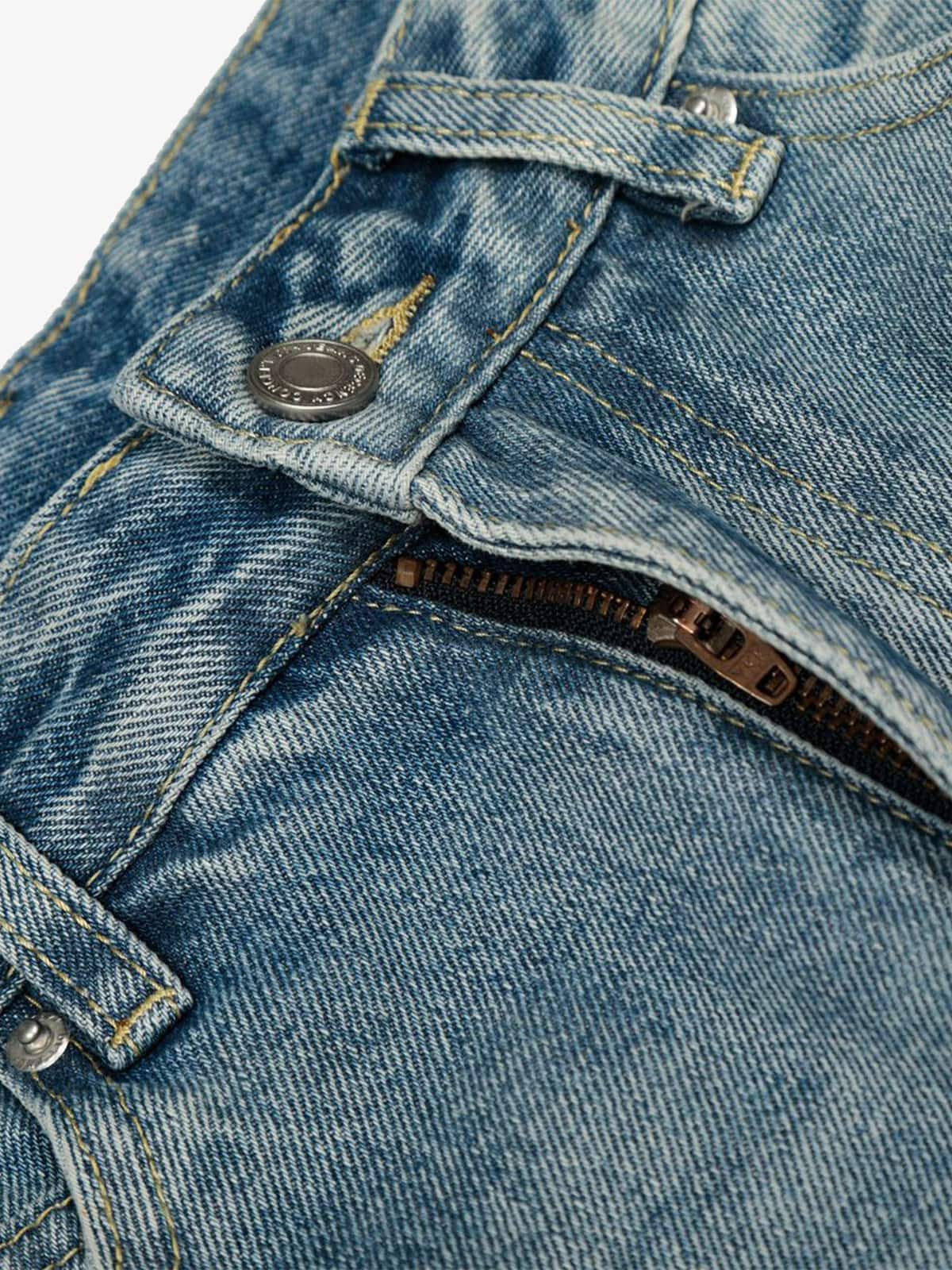Retro Washed Side Striped Barrel Denim Jeans - Image 6