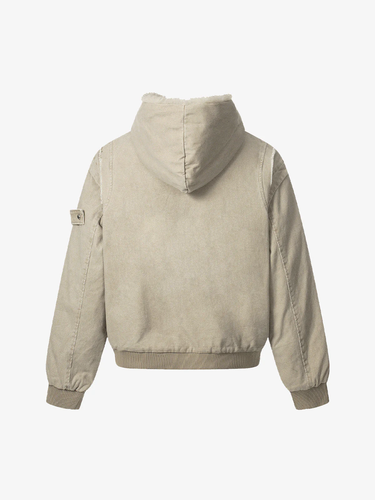 Retro Washed Fleece-lined Hooded Work Jacket - Image 10