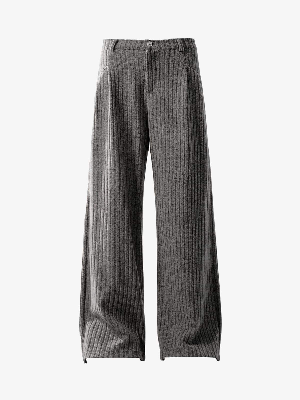 Retro Wool Blend Pleated Baggy Trousers - Image 2