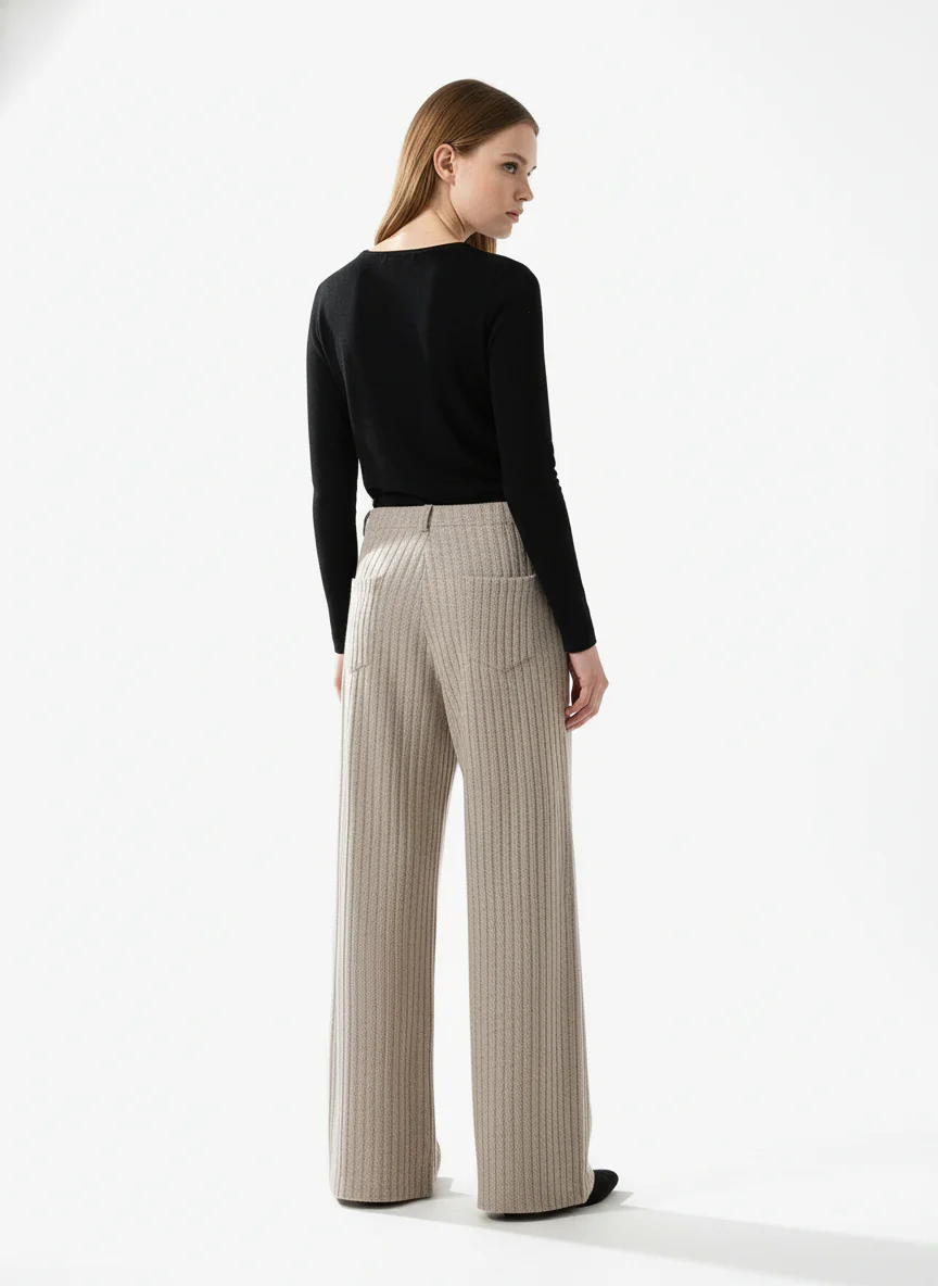 Retro Wool Blend Pleated Baggy Trousers - Image 4