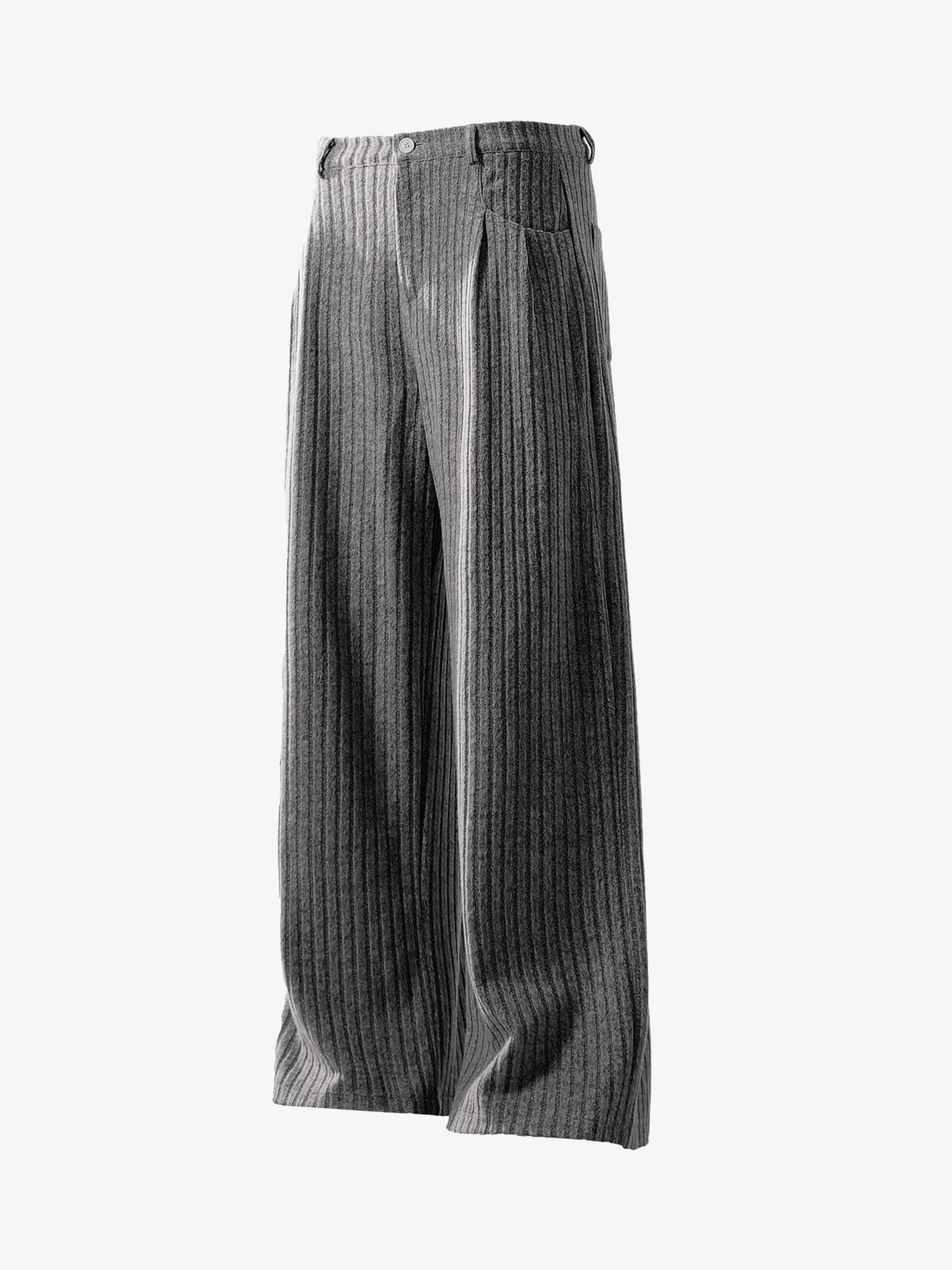 Retro Wool Blend Pleated Baggy Trousers - Image 9