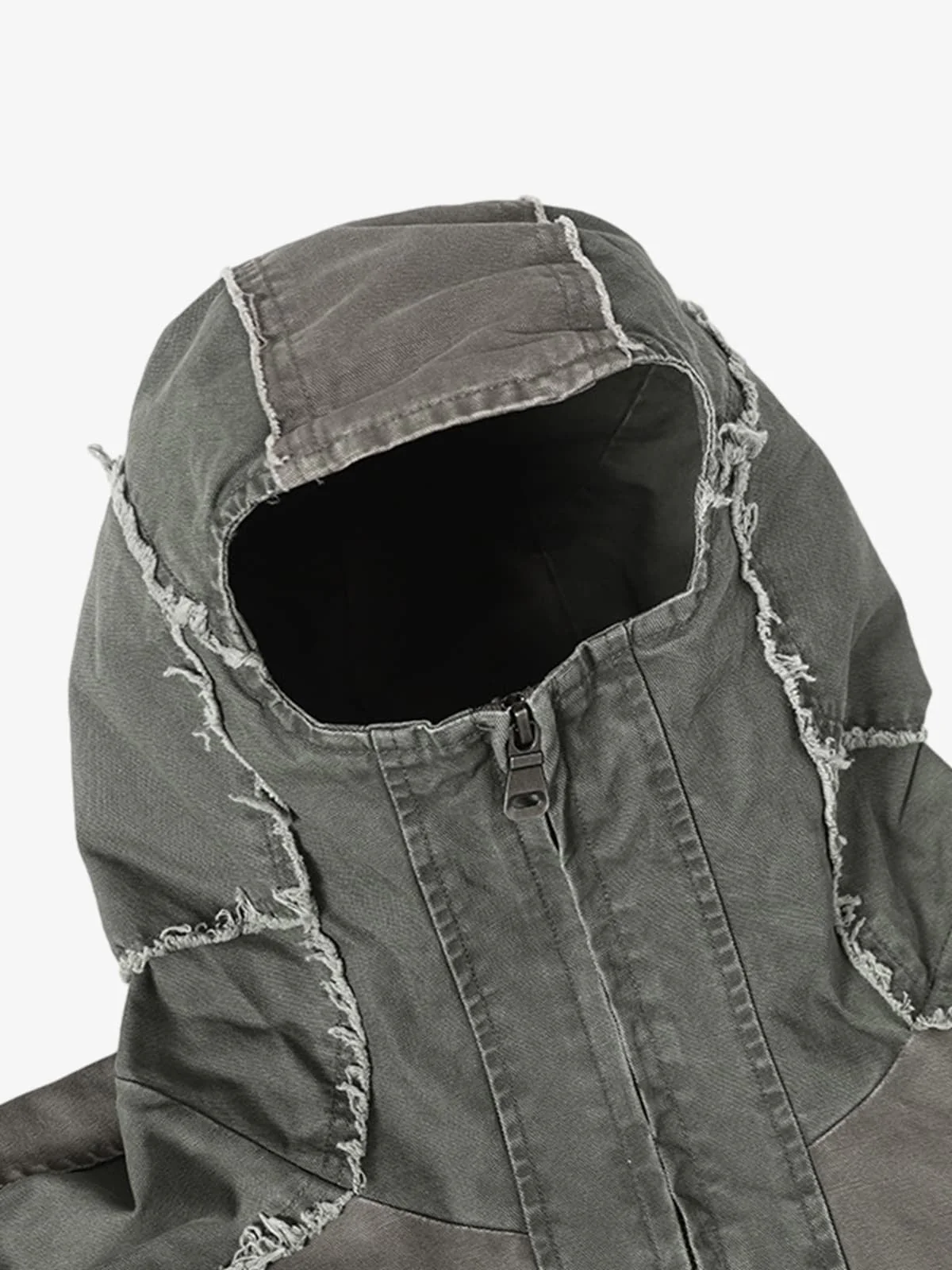 Retro Workwear Patchwork Hooded Utility Jacket - Image 12