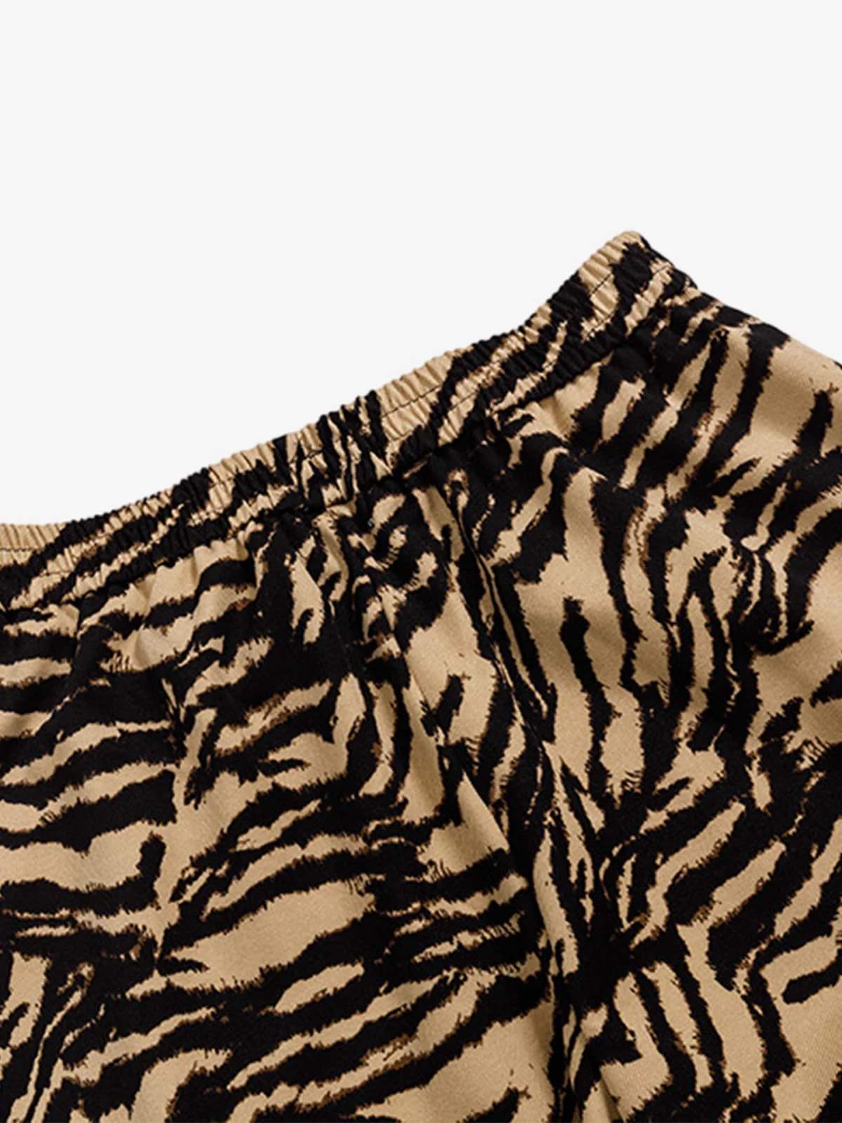 Retro Zebra Print Asymmetric Draped Patchwork Barrel Pants - Image 14