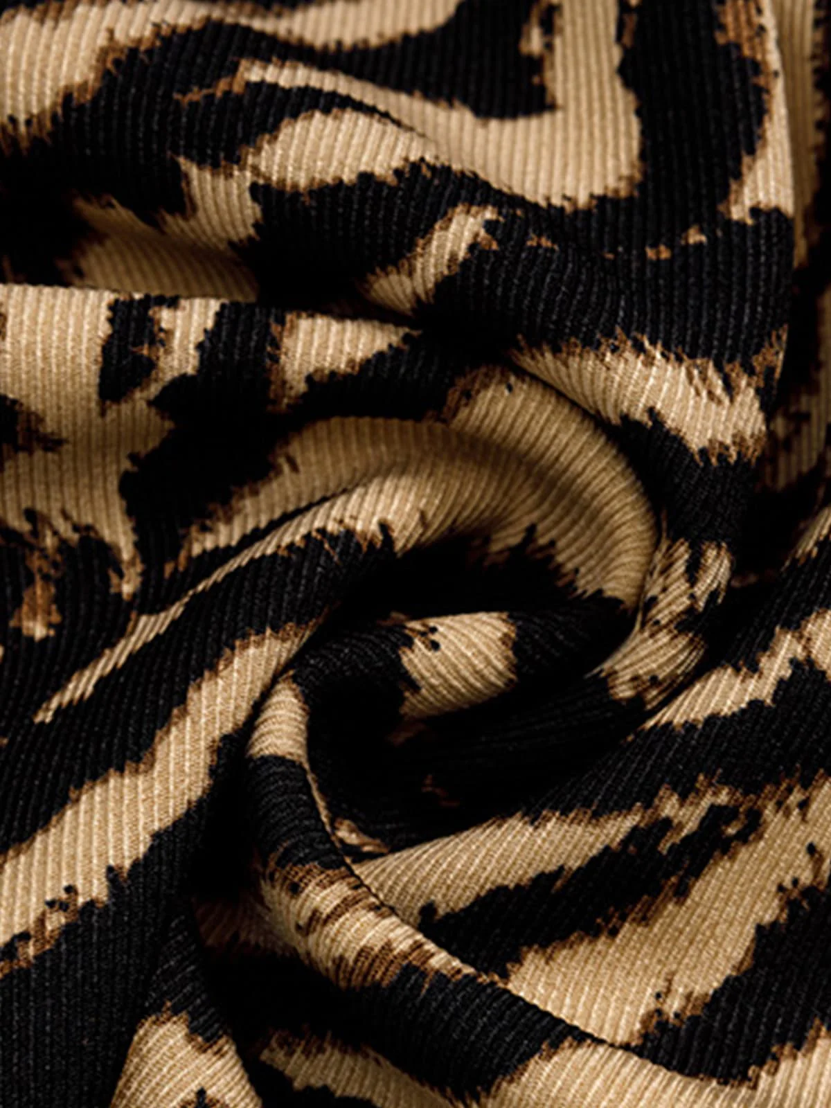 Retro Zebra Print Asymmetric Draped Patchwork Barrel Pants - Image 16
