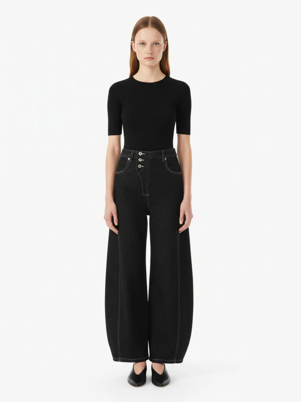Reverse-Stitched Multi-Button Jeans - Image 3