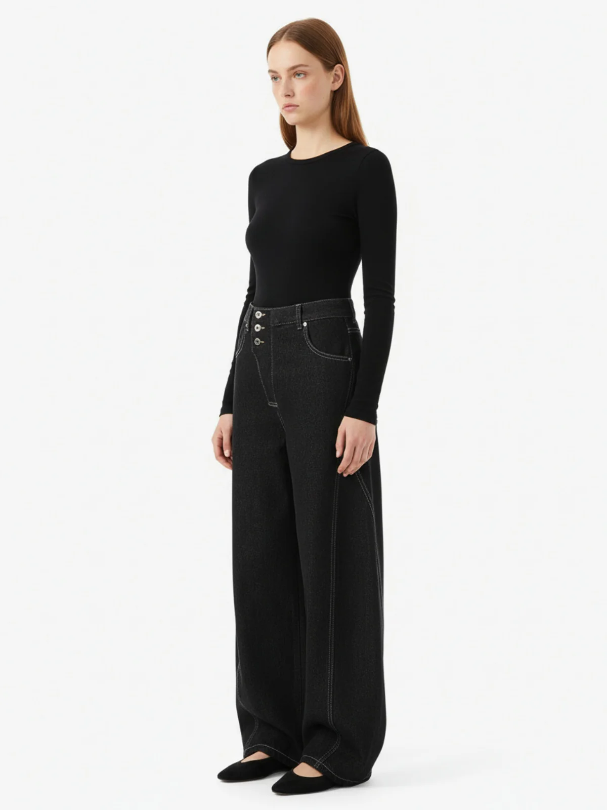 Reverse-Stitched Multi-Button Jeans - Image 5