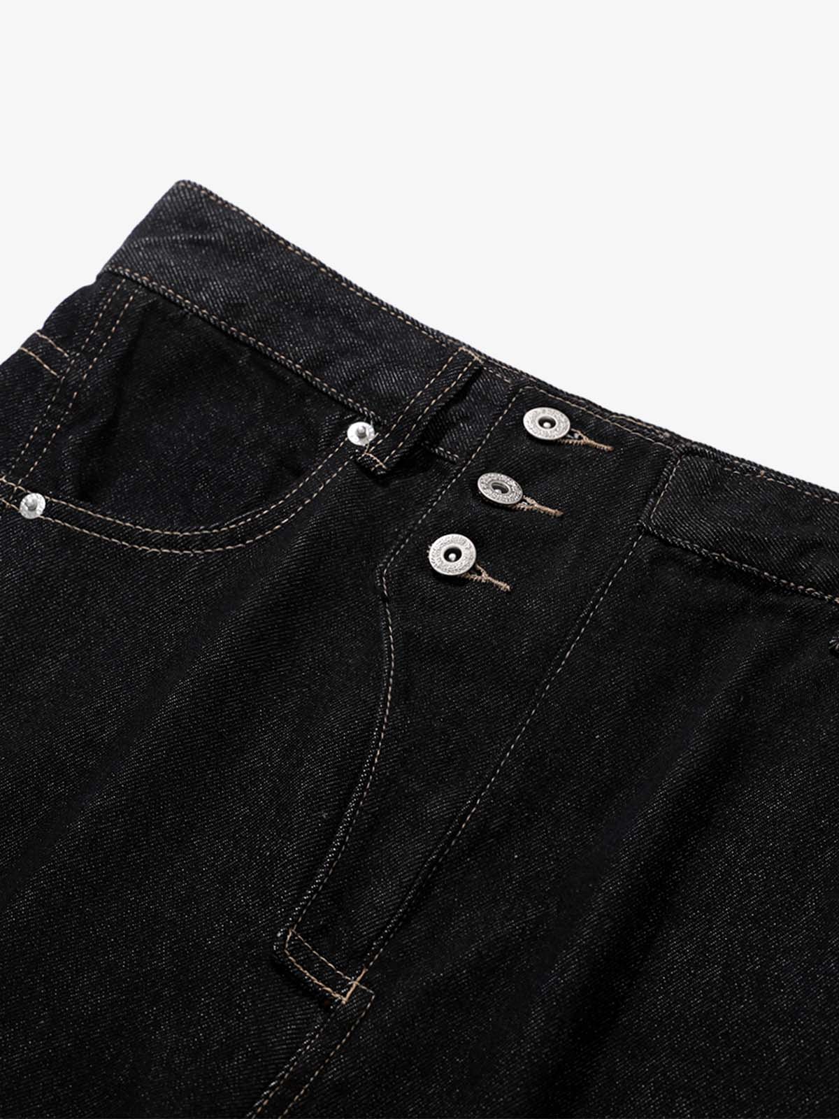 Reverse-Stitched Multi-Button Jeans - Image 9