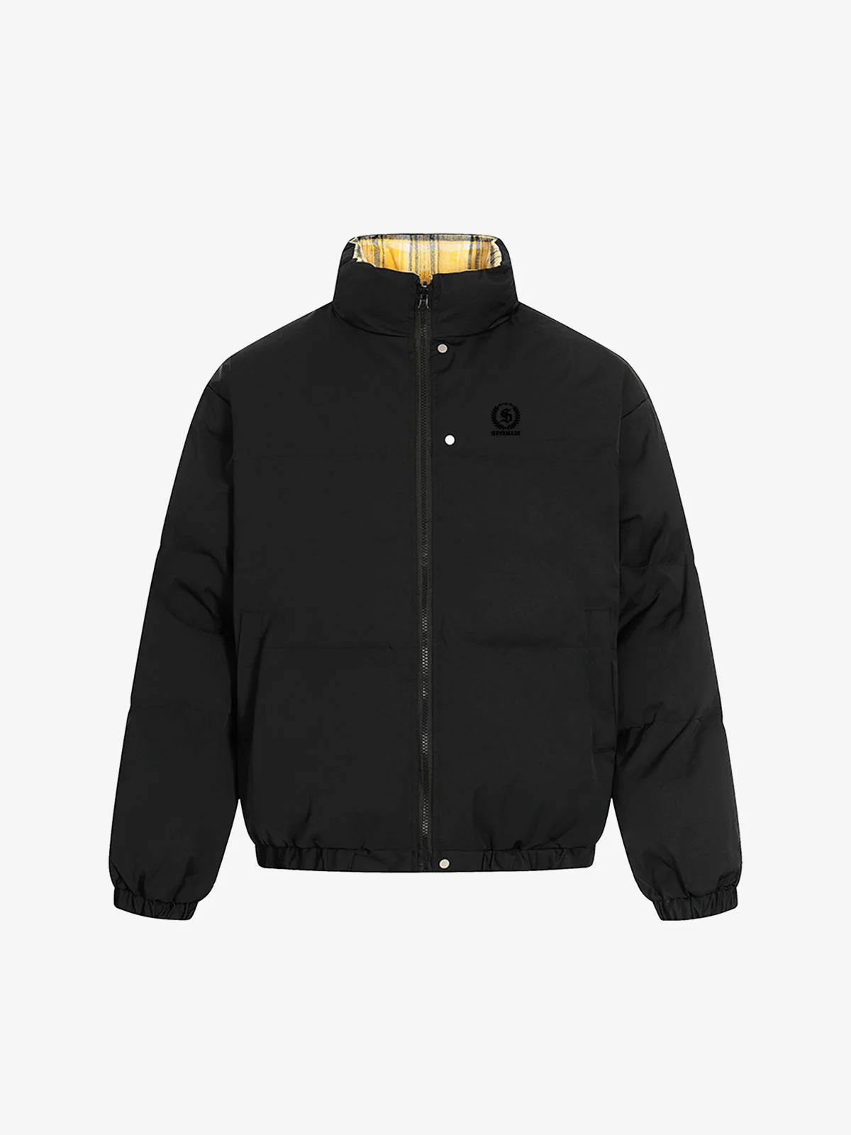 Reversible Plaid and Solid Insulated Jacket