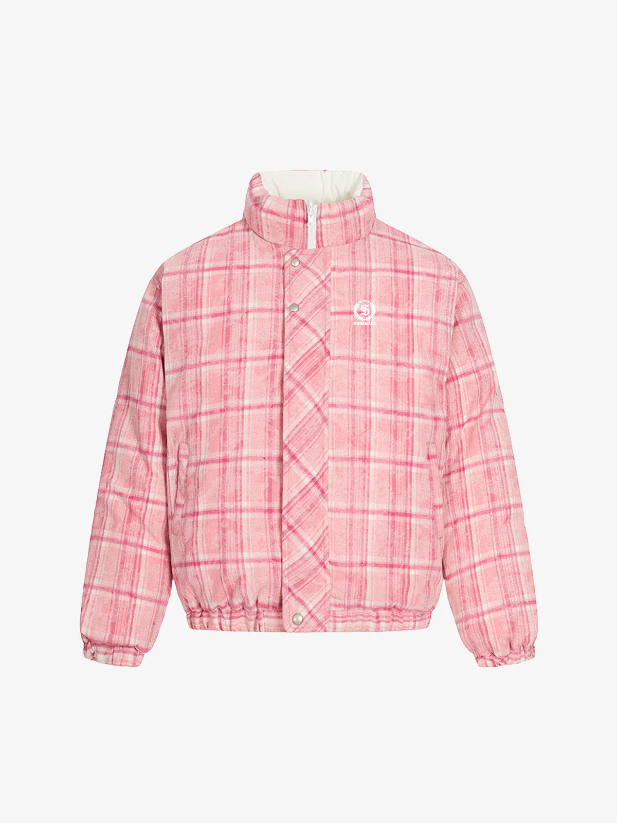 Reversible Plaid and Solid Insulated Jacket - Image 4