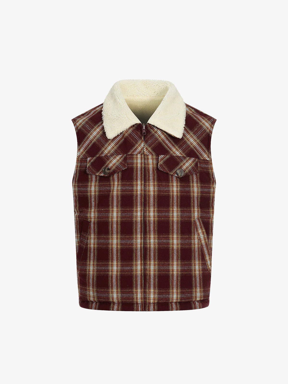 Reversible Plaid Sherpa Lined Vest