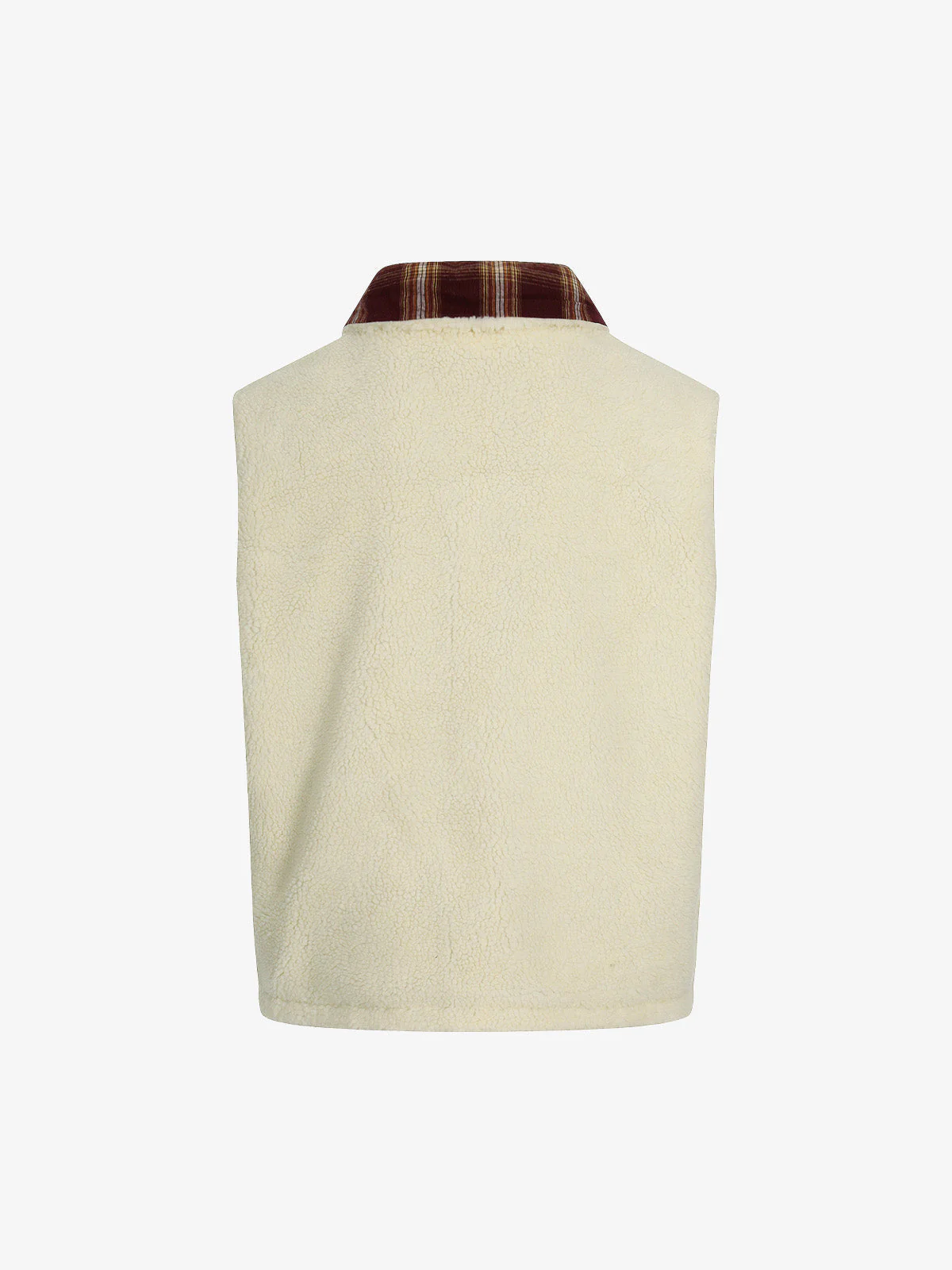 Reversible Plaid Sherpa Lined Vest - Image 3