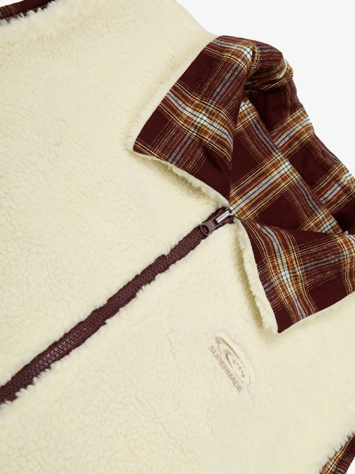 Reversible Plaid Sherpa Lined Vest - Image 5