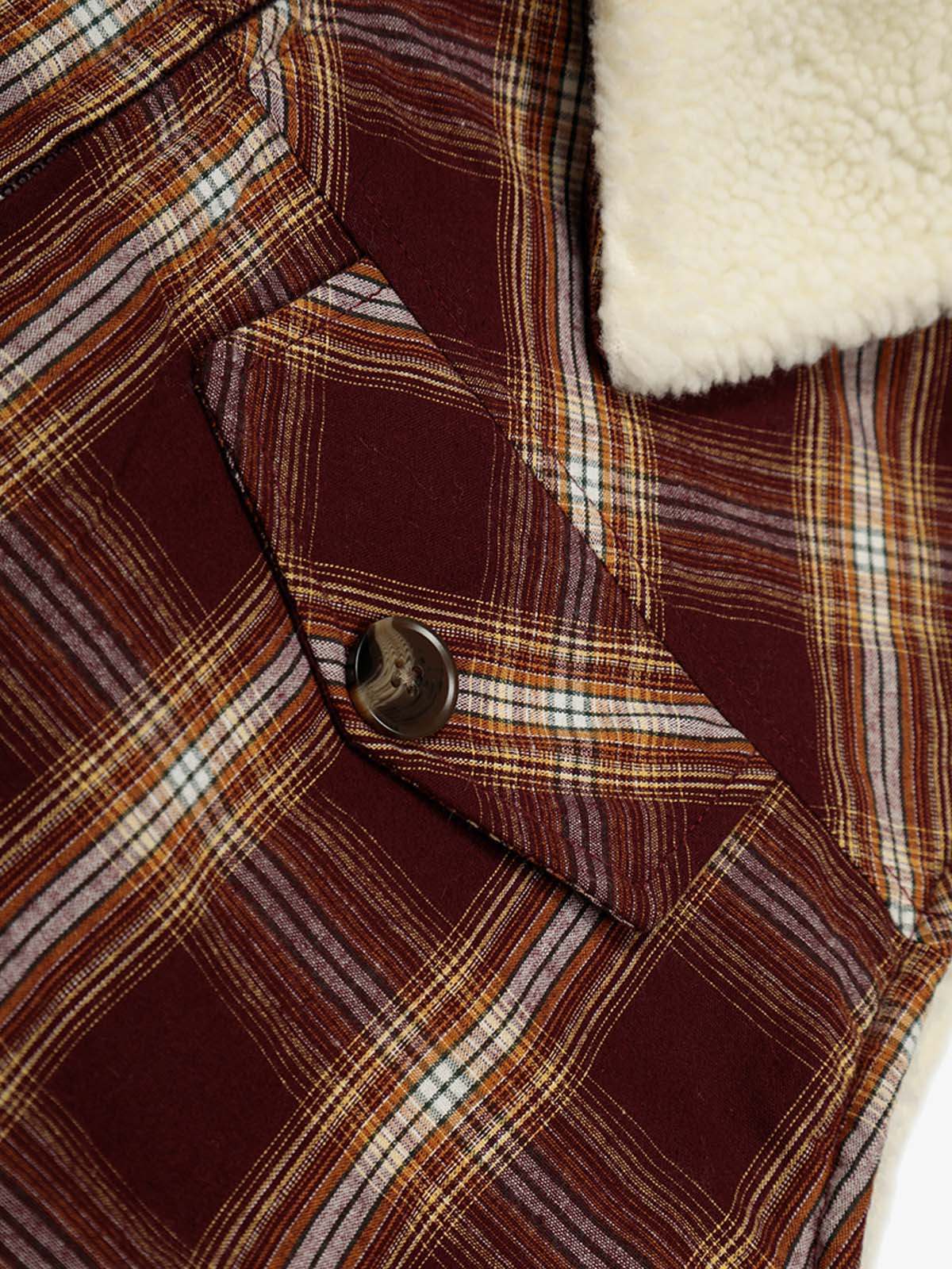 Reversible Plaid Sherpa Lined Vest - Image 7
