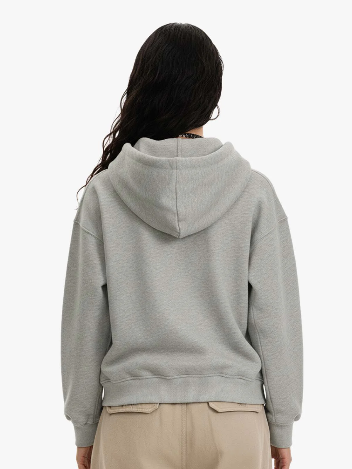 Rivet Detail Fleece Zip Up Hoodie - Image 3