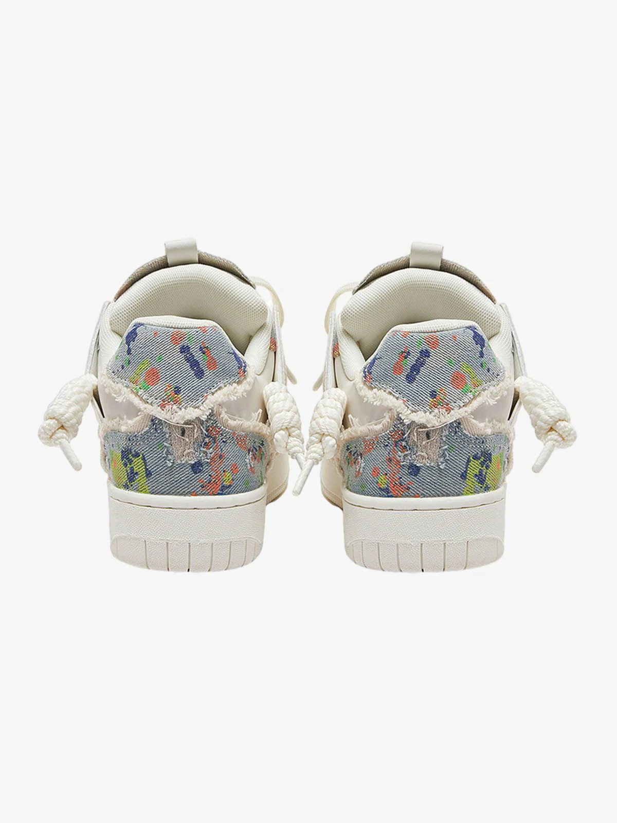 Rubber Sole Contrast Color Destruction Tassel Sneakers - 2356 - Image 5