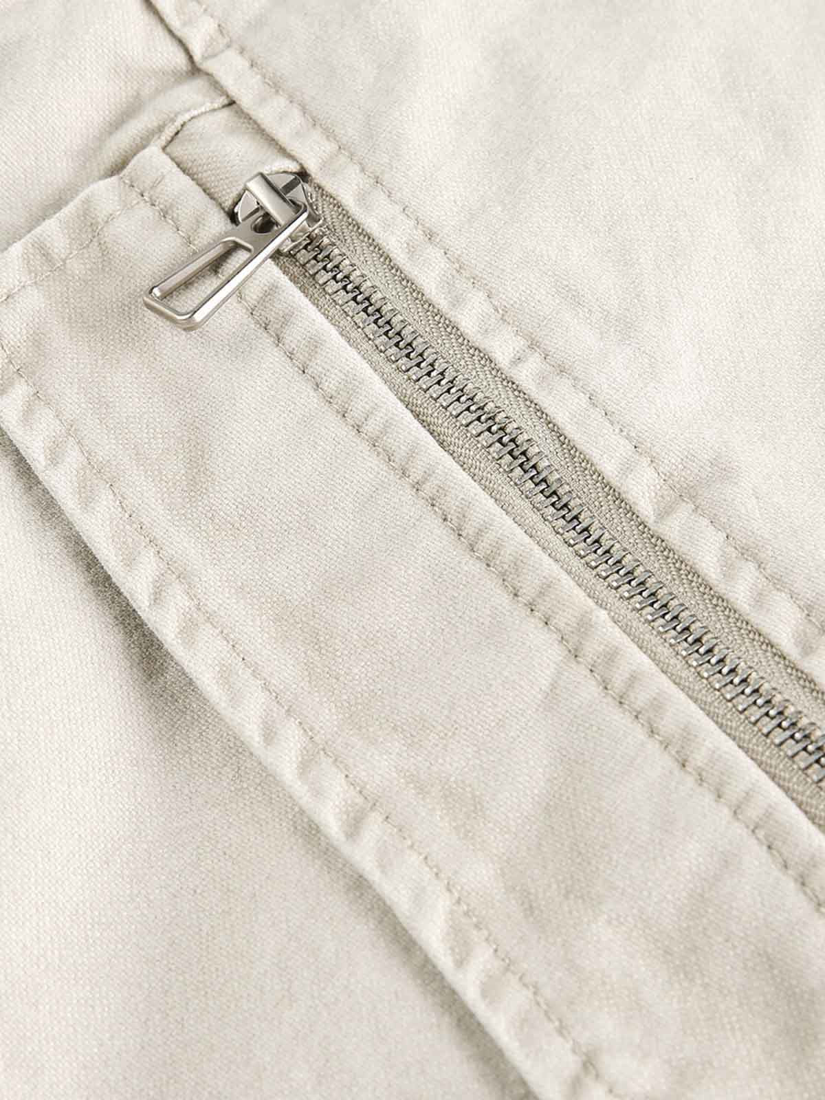 Ruched Sleeve Stand Collar Zip Jacket - Image 10