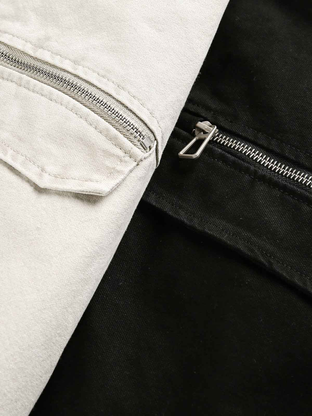 Ruched Sleeve Stand Collar Zip Jacket - Image 5