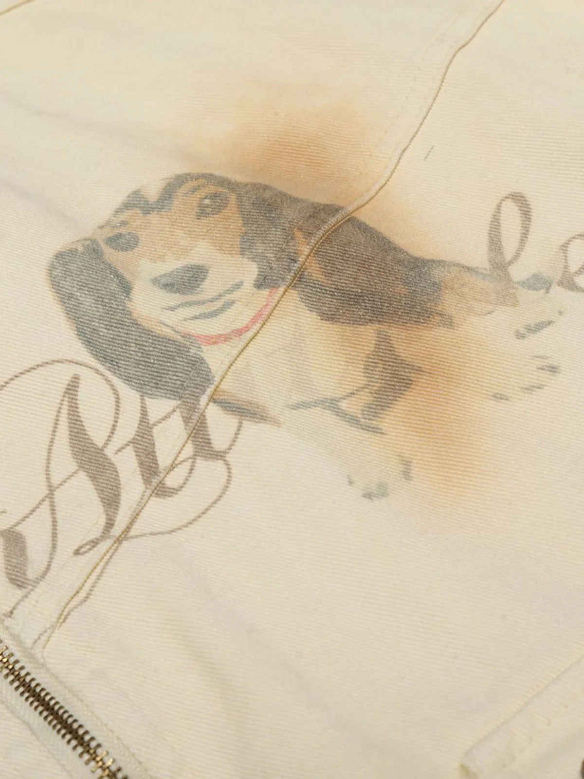 Rust Washed Vintage Dog Graphic Workwear Jacket - Image 13