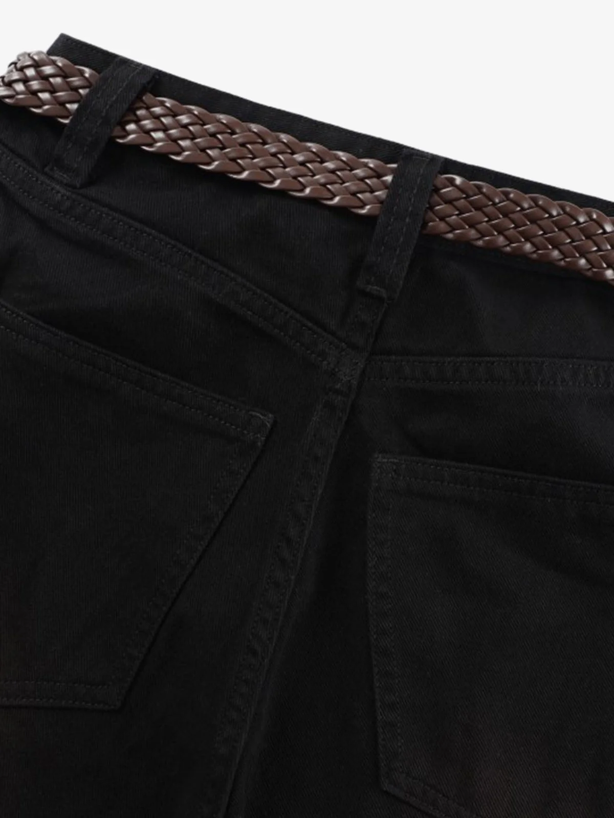 Scarf Belt Detail Balloon Wide Leg Jeans - Image 13