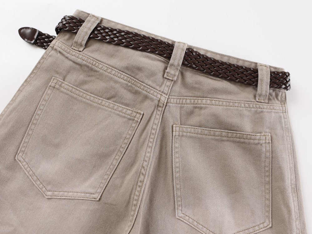 Scarf Belt Detail Balloon Wide Leg Jeans - Image 14