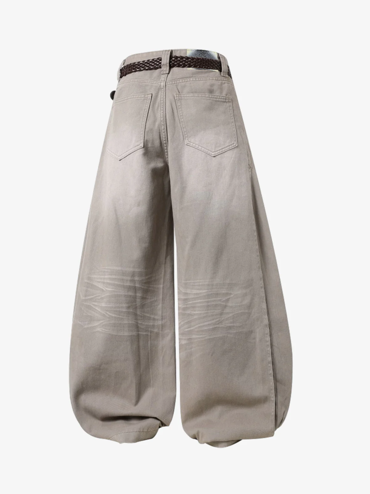 Scarf Belt Detail Balloon Wide Leg Jeans - Image 6