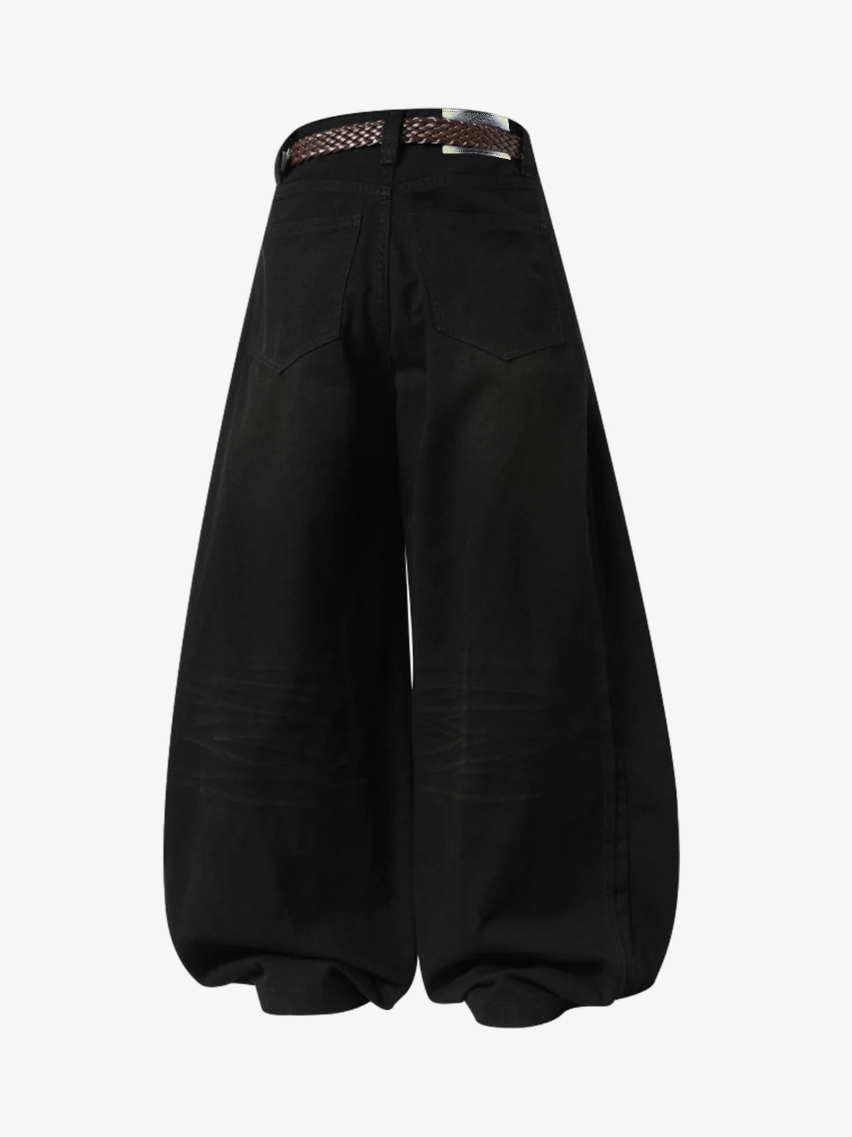 Scarf Belt Detail Balloon Wide Leg Jeans - Image 7
