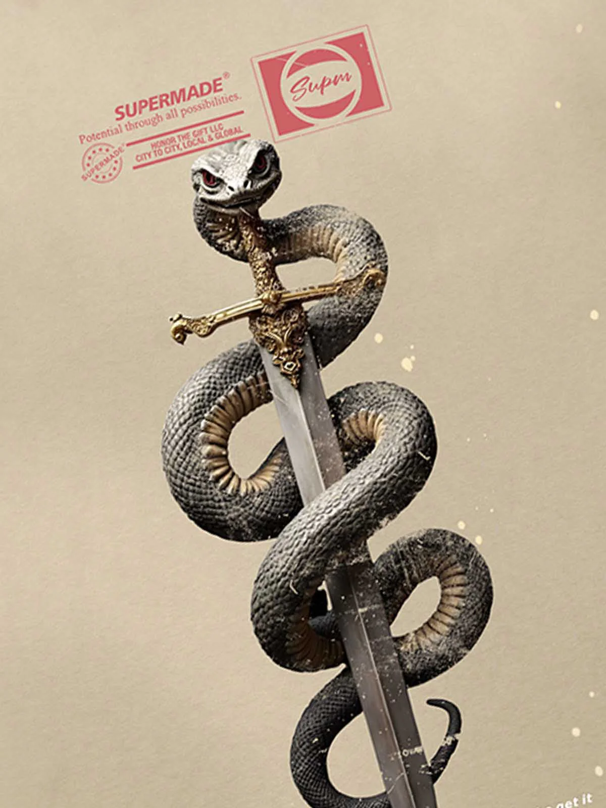 Snake and Sword Graphic T-Shirt - Image 7
